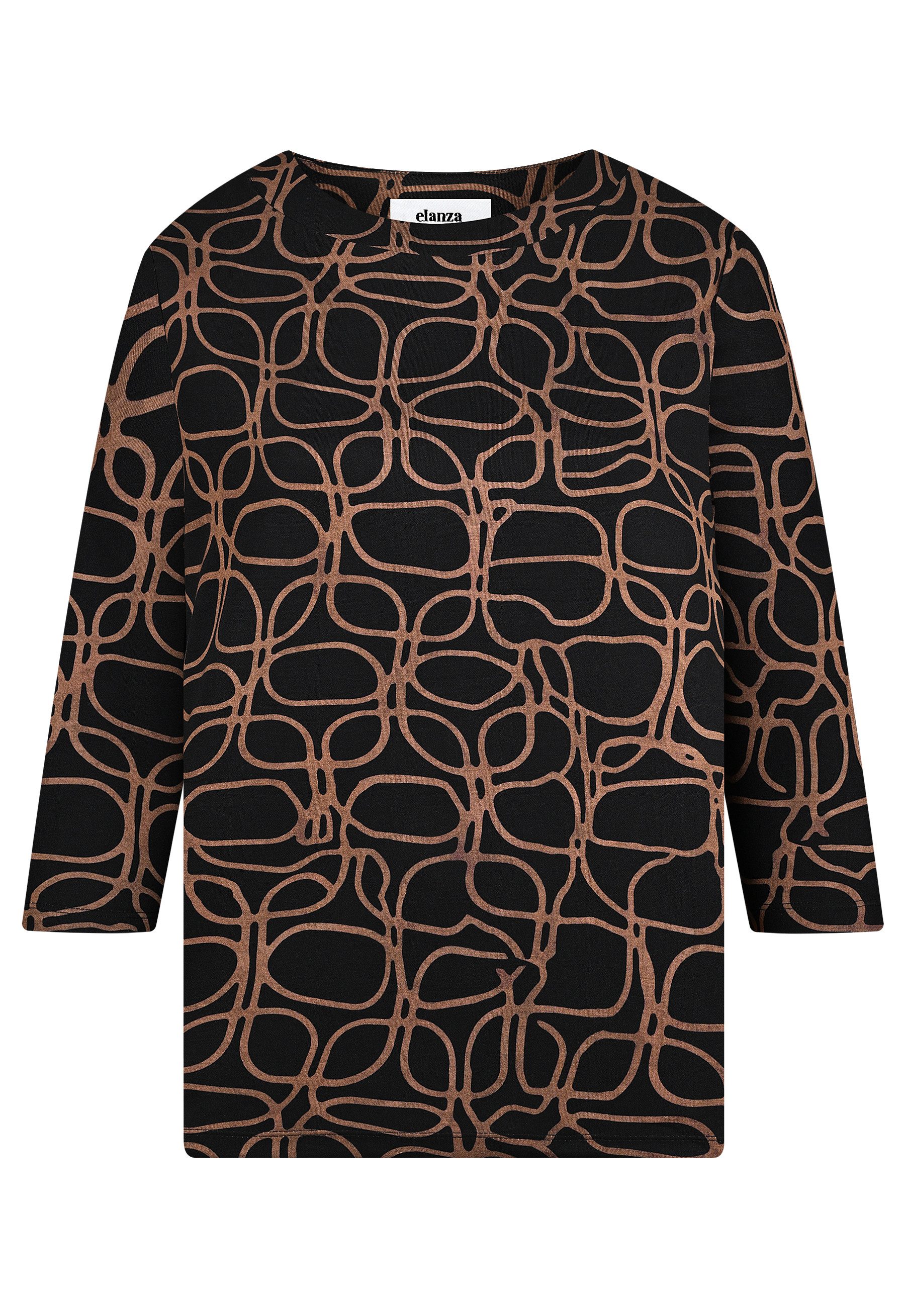 elanza T-Shirt Shirt Graphic - 14/brown-black (1-tlg)