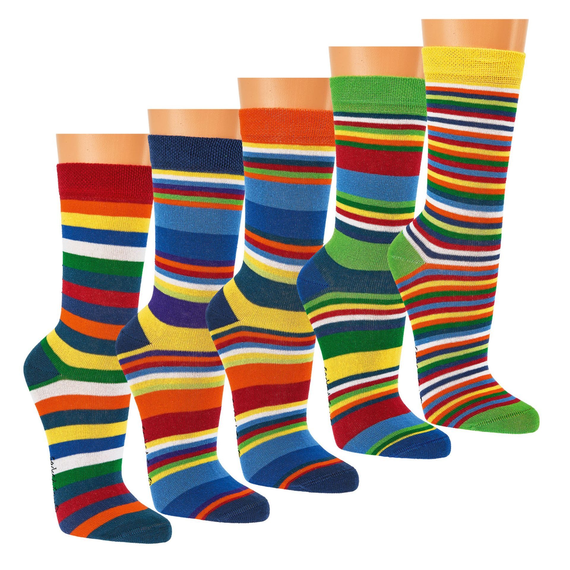 Freizeitsocken 3 Paar Kinder-Söckchen "Gute-Laune-Ringel" für Jungen und Mädchen