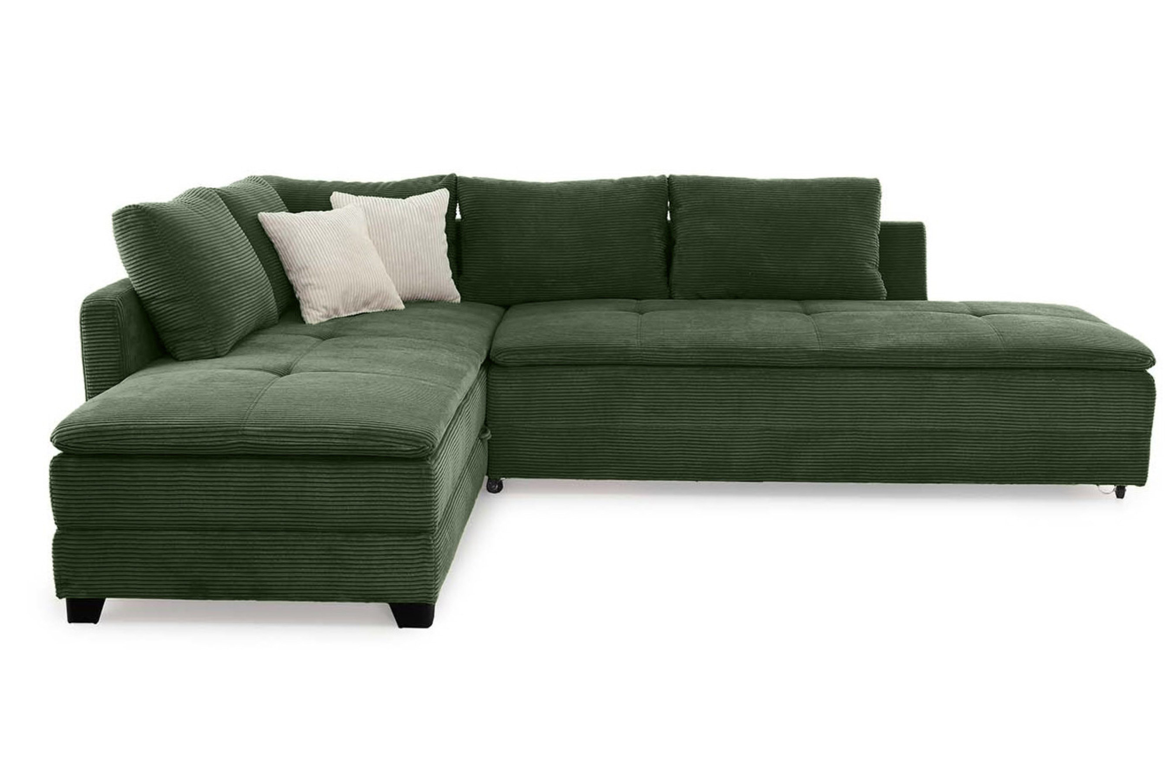 luma-home Ecksofa 15164, Dauerschläfer-Doppelbett B306/T223/H95 cm, Schwenk günstig online kaufen