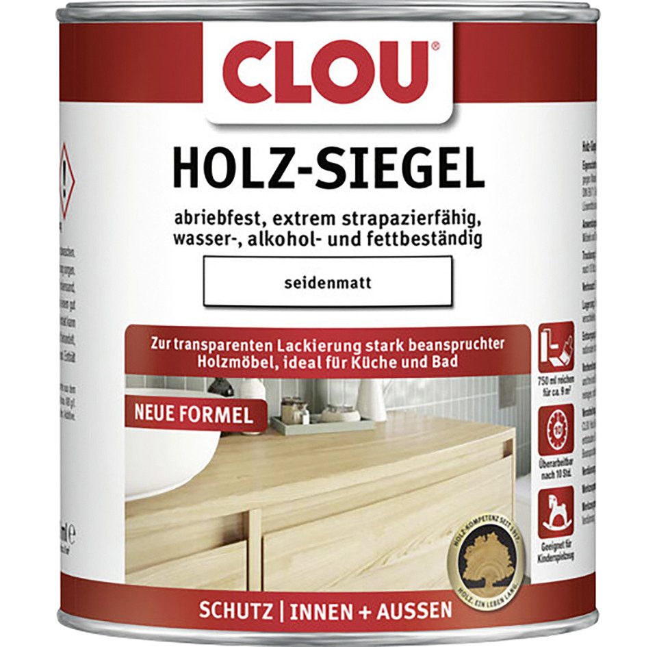 CLOU Holzschutzlasur Clou Holz-Siegel 750 ml seidenmatt transparent