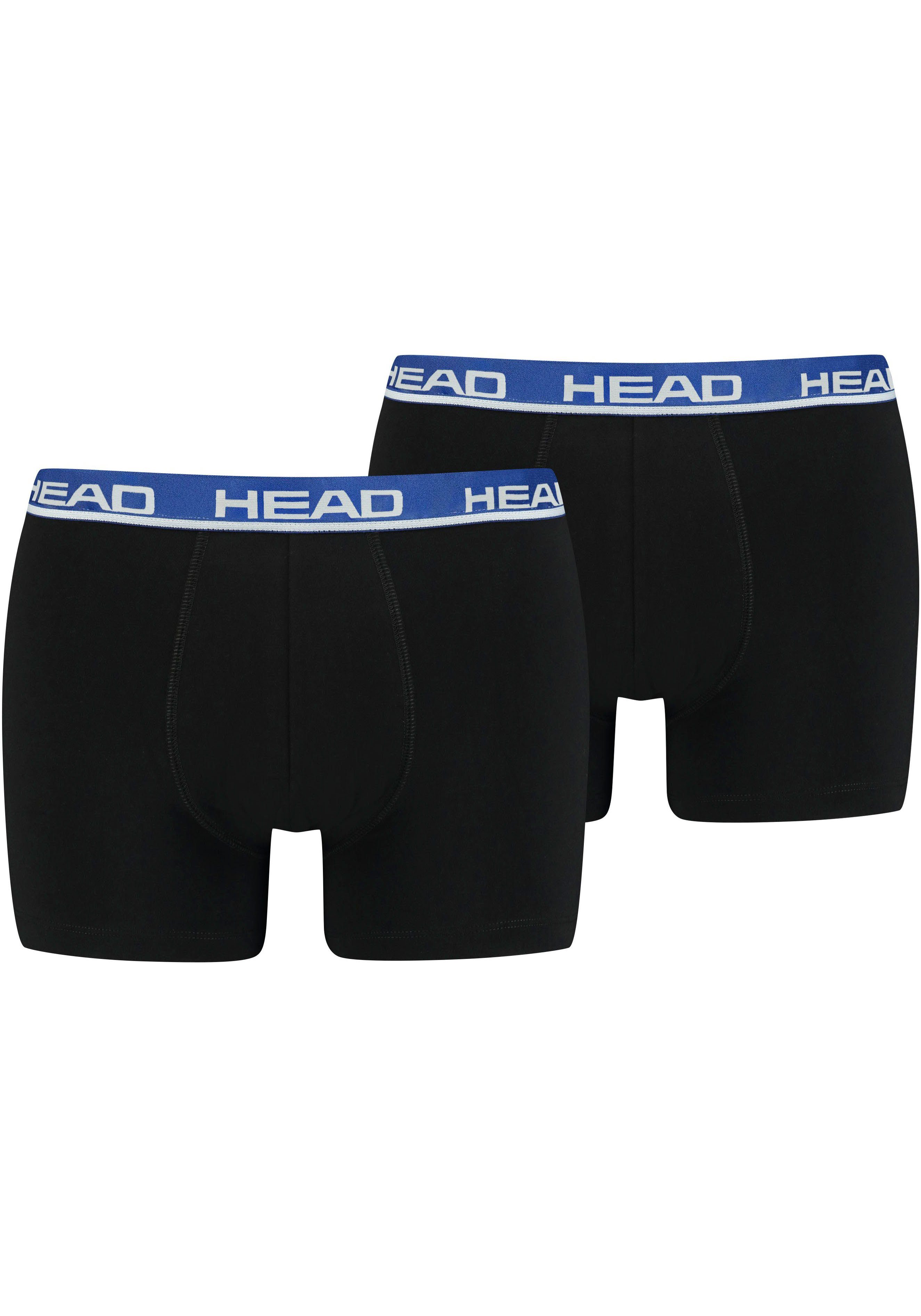 Baumwolle Trunks (2-St) superweicher blue-black aus Boxershorts Head