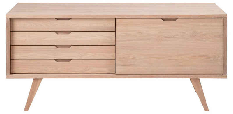 ACTONA GROUP Anrichte A-Line, Sideboard, weiß pigmentierte Eiche, 1 Tür, 4 Schubladen, Breite 160 cm