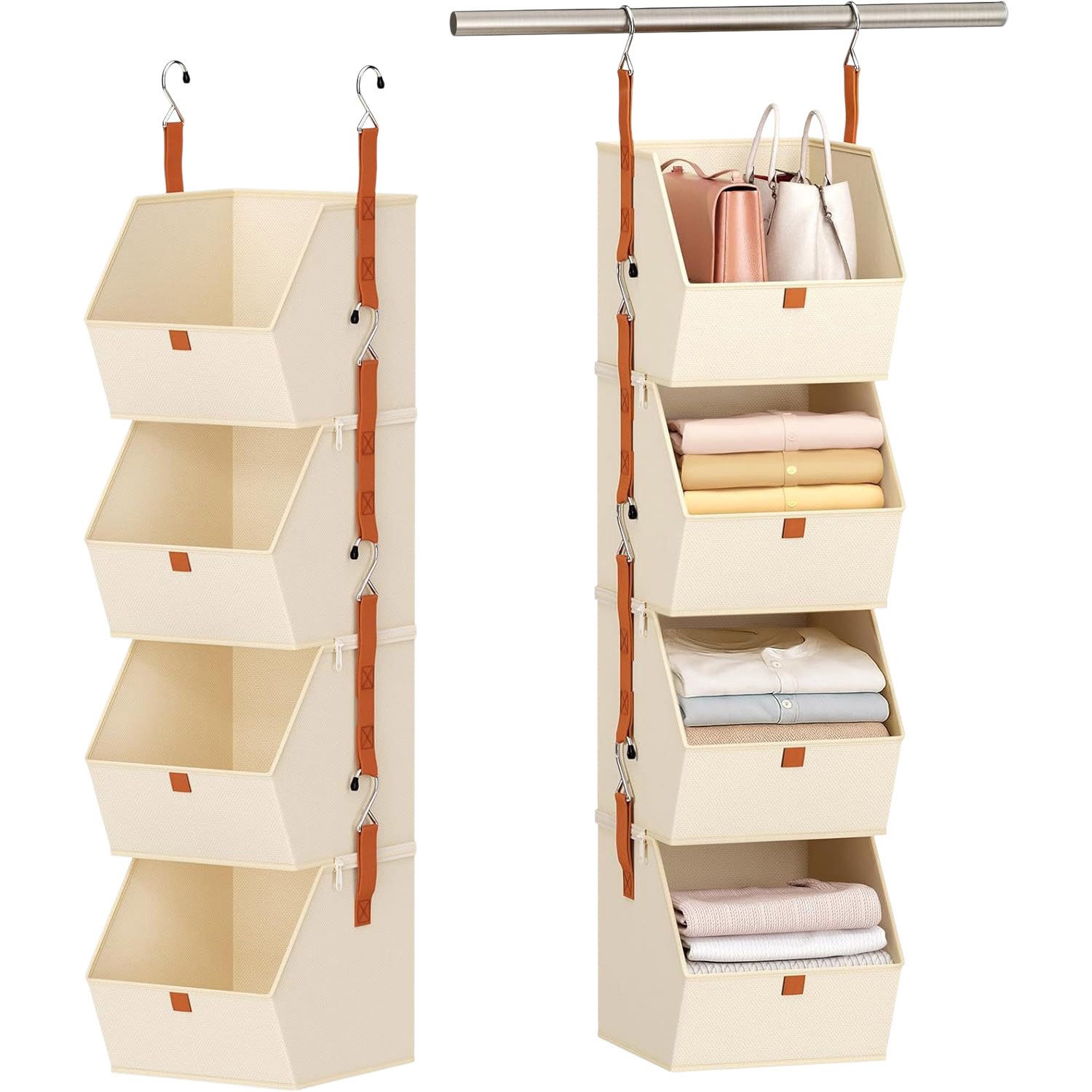 Refttenw Hängeregal Abnehmbar Hängeaufbewahrung, Kleiderschrank-Organizer,mit Haken
