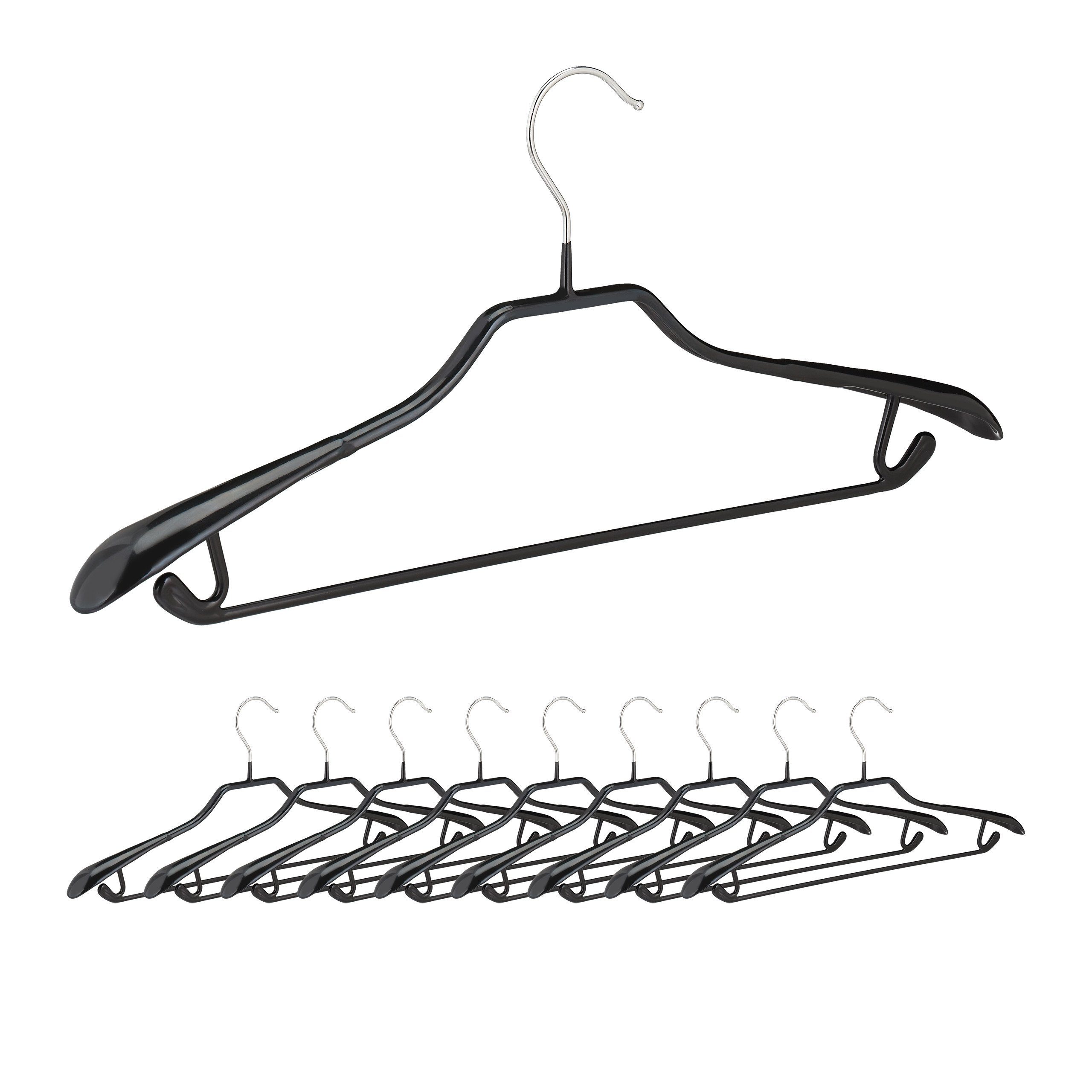 relaxdays Kleiderbügel 10er Set schwarze Anzugbügel günstig online kaufen