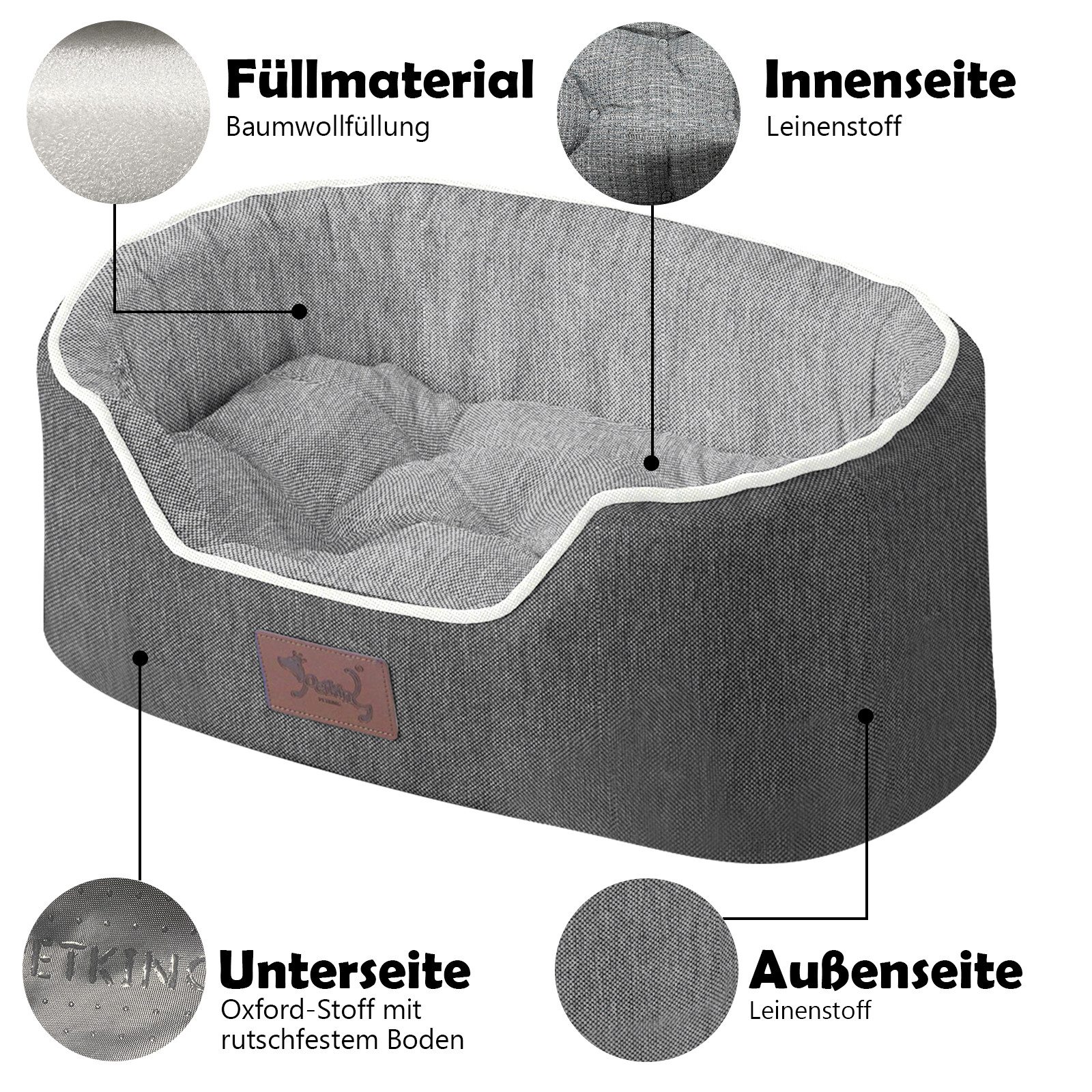 TopMeow Tierbett Hundebett mit Rand, Kuscheliges günstig online kaufen