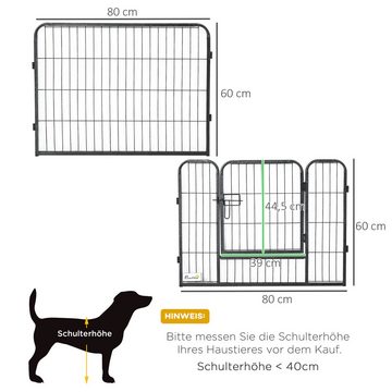 PawHut Freigehege Welpenlaufstall mit Tür, Freilaufgehege, für Kleine Hunde, Schwarz