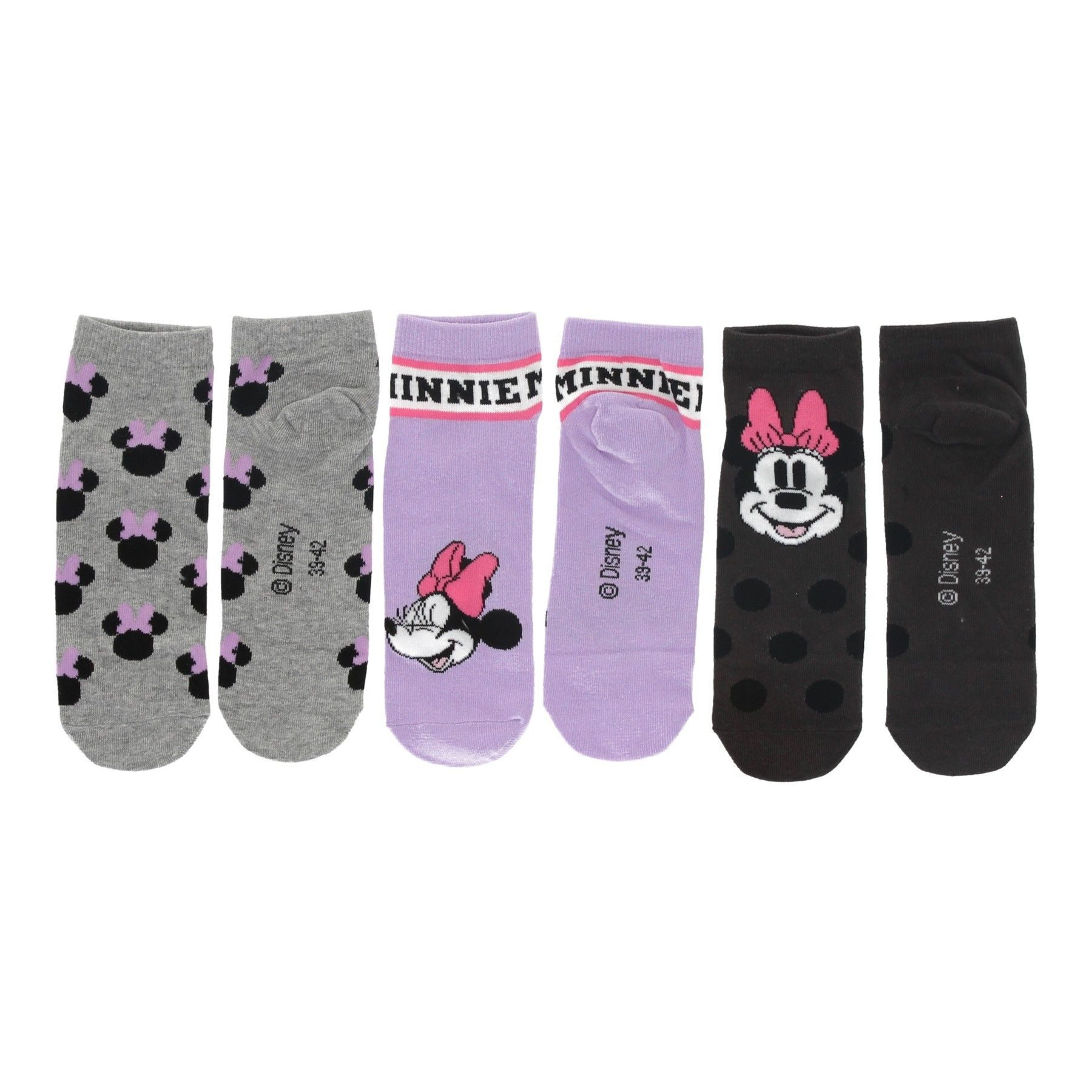 Disney Minnie Mouse Sneakersocken 3er-Pack Sneaker-Socken für Frauen günstig online kaufen