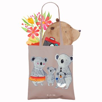 Mr. & Mrs. Panda Tragetasche Koala Familie - Braun Pastell - Geschenk, Beutel, Papa, Koalas, Mama, (1-tlg), Design-Highlight