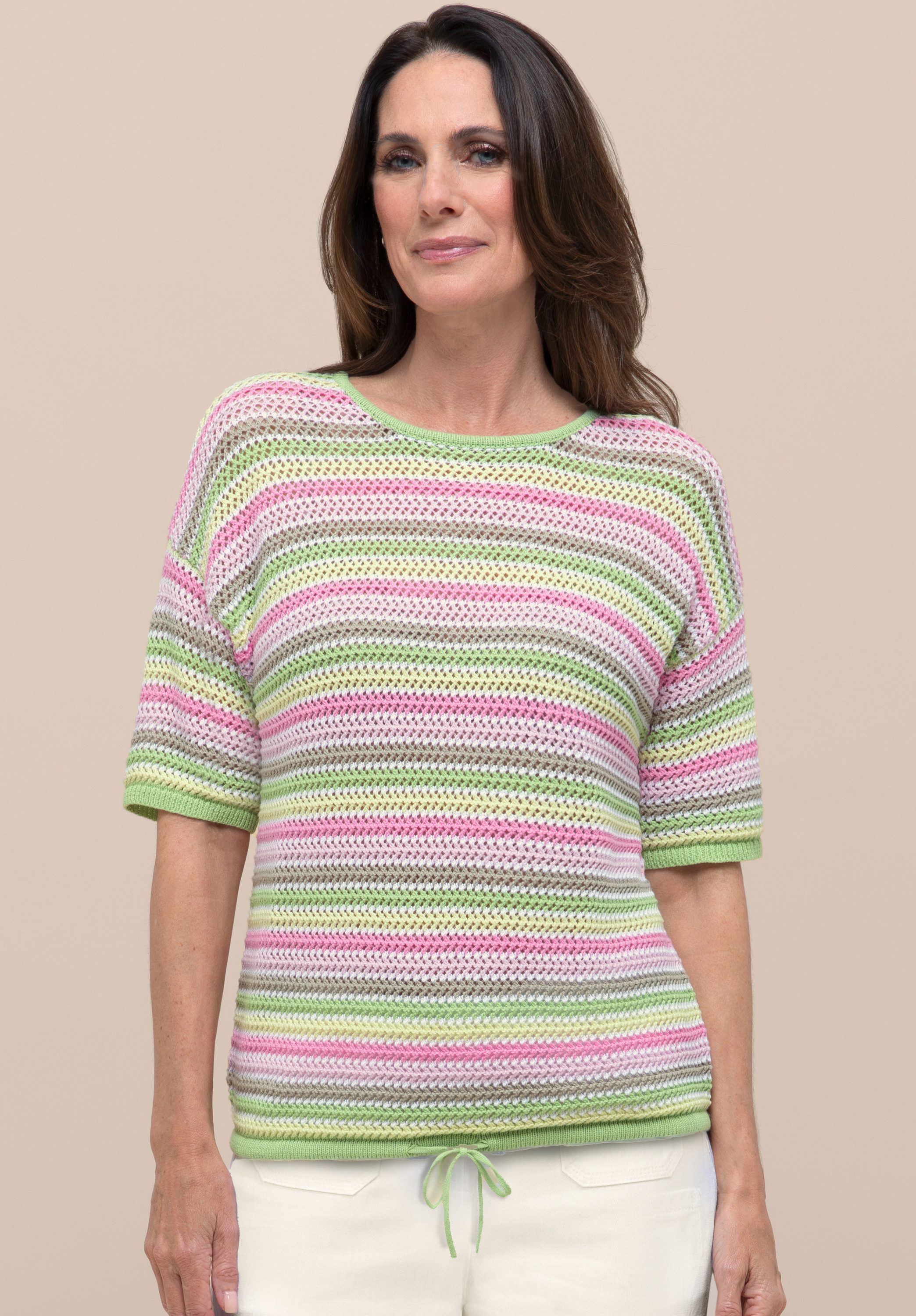 bianca Strickpullover OLINDE in modischem Streifenlook in Trendfarben