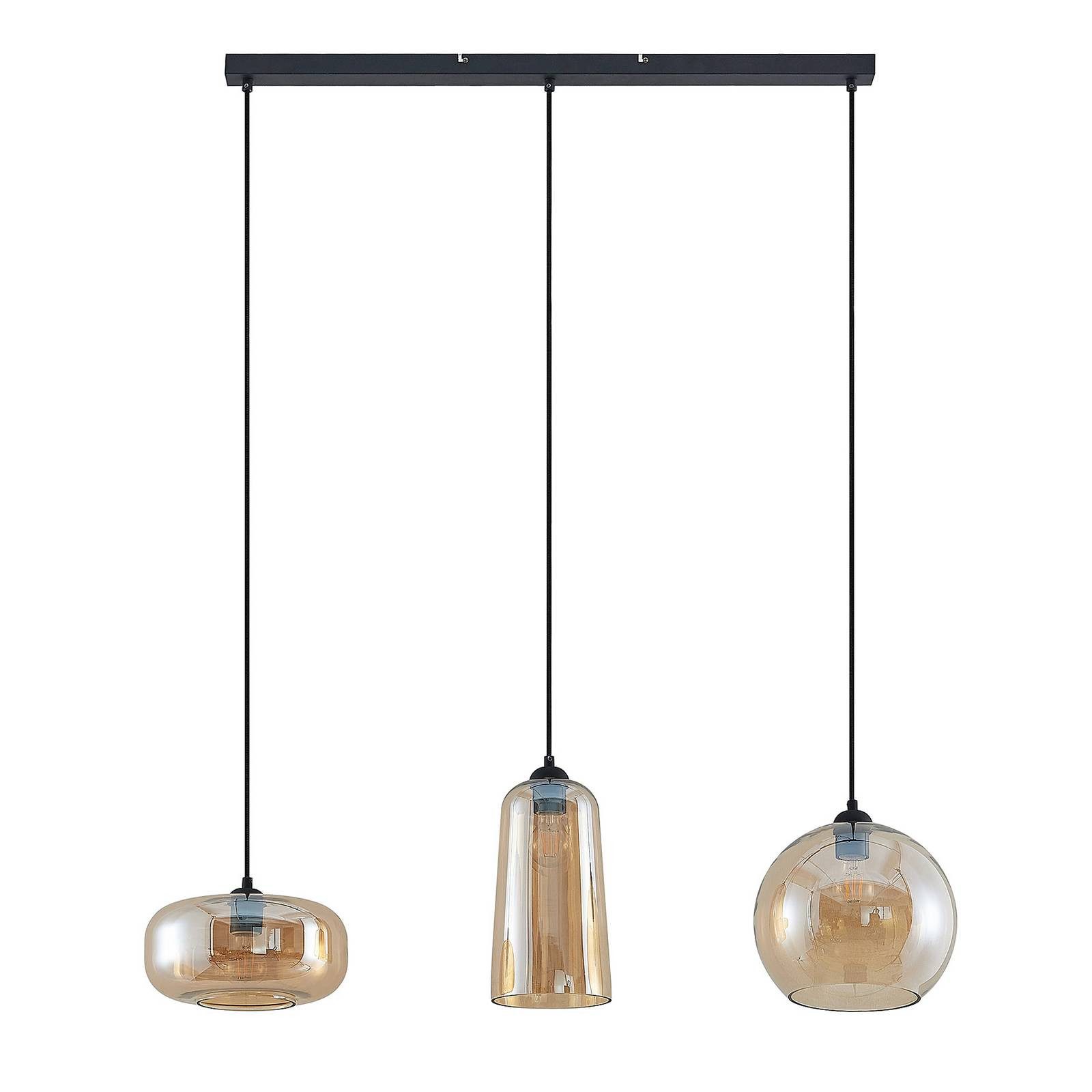 Lucande Hängeleuchte Wilja, Glas Creme IP20, 3 x 60 W günstig online kaufen