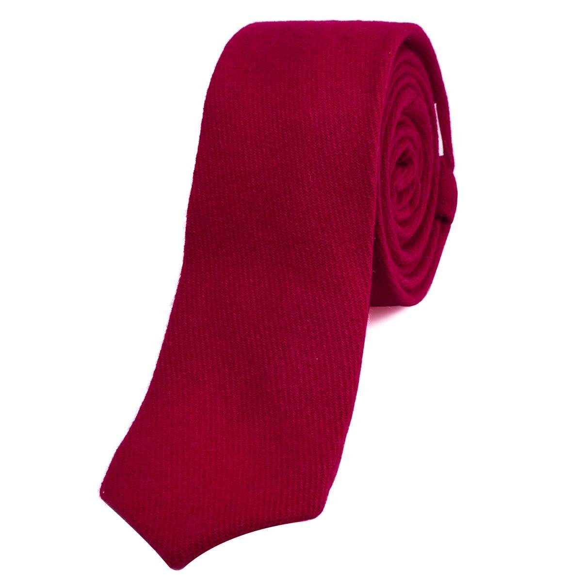 DonDon Krawatte Herren Krawatte 6 cm einfarbig kariert und gepunkt (Packung, 1-St., 1x Krawatte) Baumwolle, verschiedene Muster, für Büro oder festliche Veranstaltungen rot