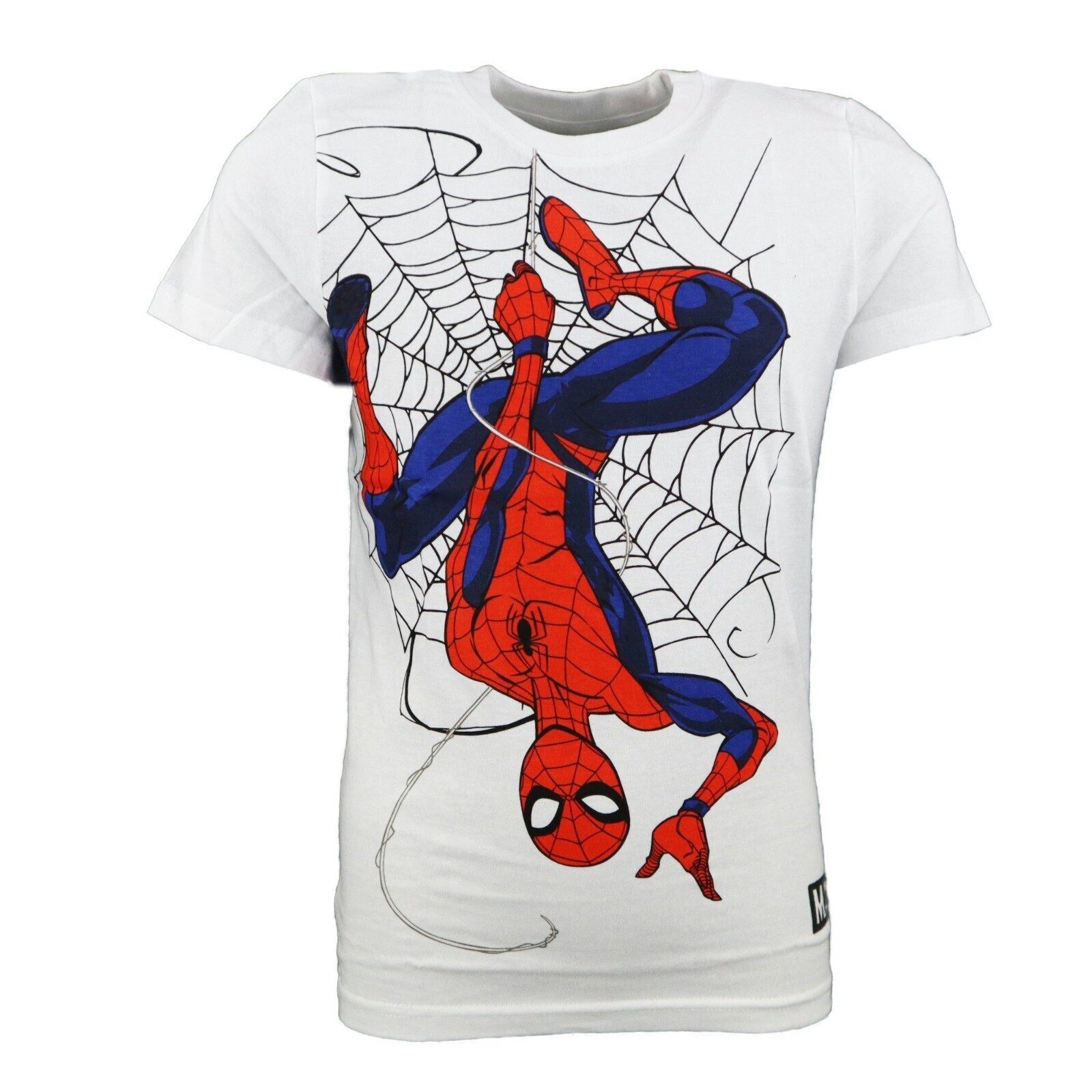 MARVEL Print-Shirt Marvel Spider-Man Jungen T-Shirt Kurzarm Weiß Gr. 104–116 Baumwolle