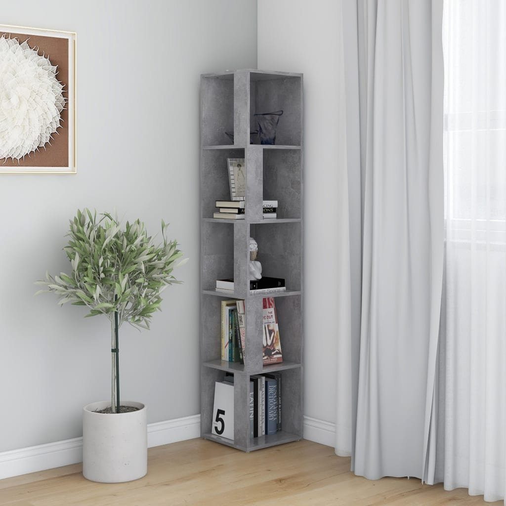 vidaXL Eckregal Eckregal Betongrau 33x33x164,5 cm Holzwerkstoff, 1-tlg.