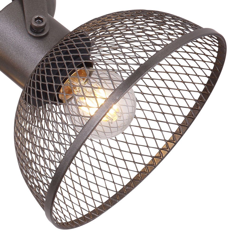 etc-shop LED Deckenleuchte, Leuchtmittel Flammig Deckenleuchte Gitter LED 3 beweglich inklusive, Warmweiß, Spotrondell Strahler