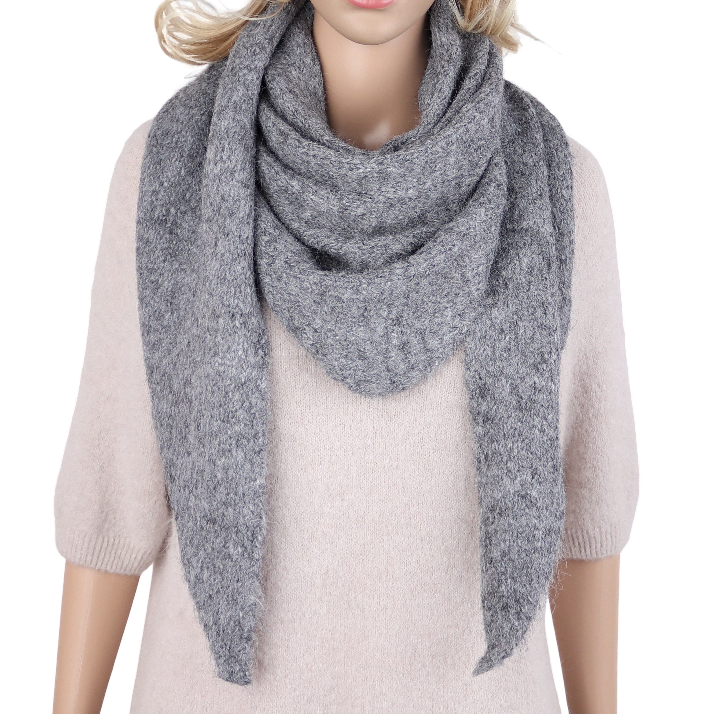 MIRROSI Dreieckstuch Damen superweiches warmes Halstuch 68x180 cm unifarben, (Neue Kollektion Herbst/Winter 2026), 70% Viskose & 30% Wolle, Herbst Winter Schal