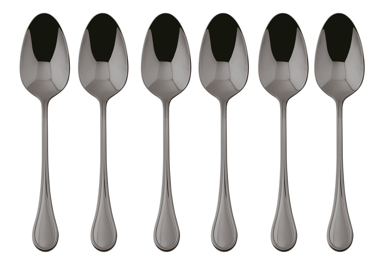sambonet Besteck-Set Royal Edelstahl/PVD 2Black Mokkalöffel Set 6, Edelstahl
