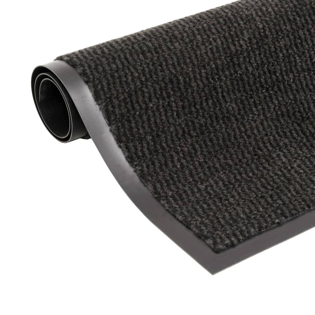 vidaXL Fußmatte Schmutzfangmatte Rechteckig Getuftet 90x150 cm Schwarz, Rechteckig