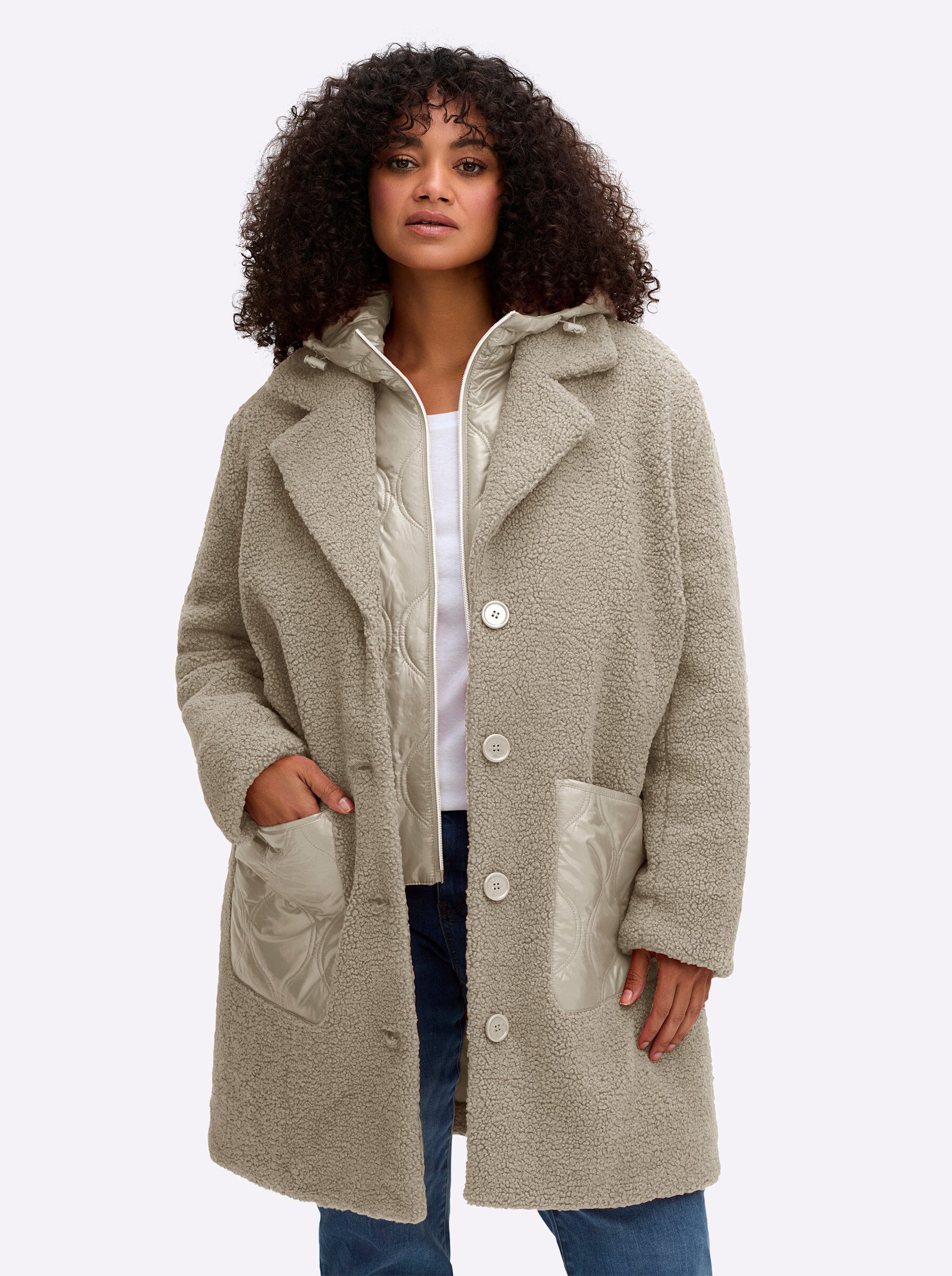 Sheego Langmantel Fleecemantel . günstig online kaufen