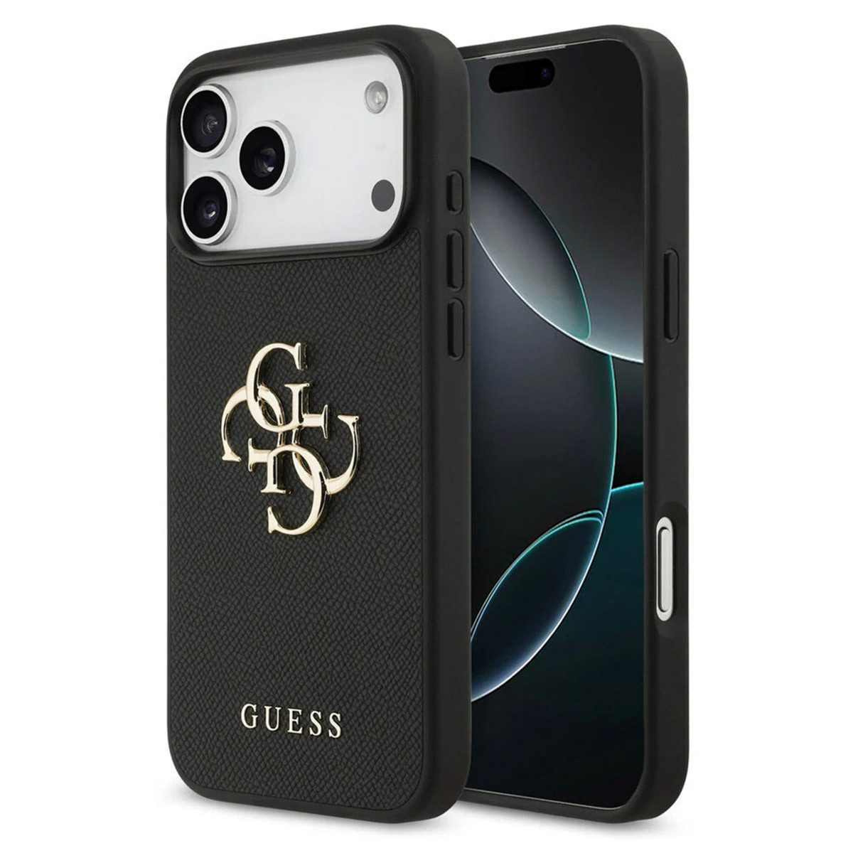 Guess Backcover Guess Big 4G Logo Hülle Grained Apple iPhone 17 Pro Max - Schwarz