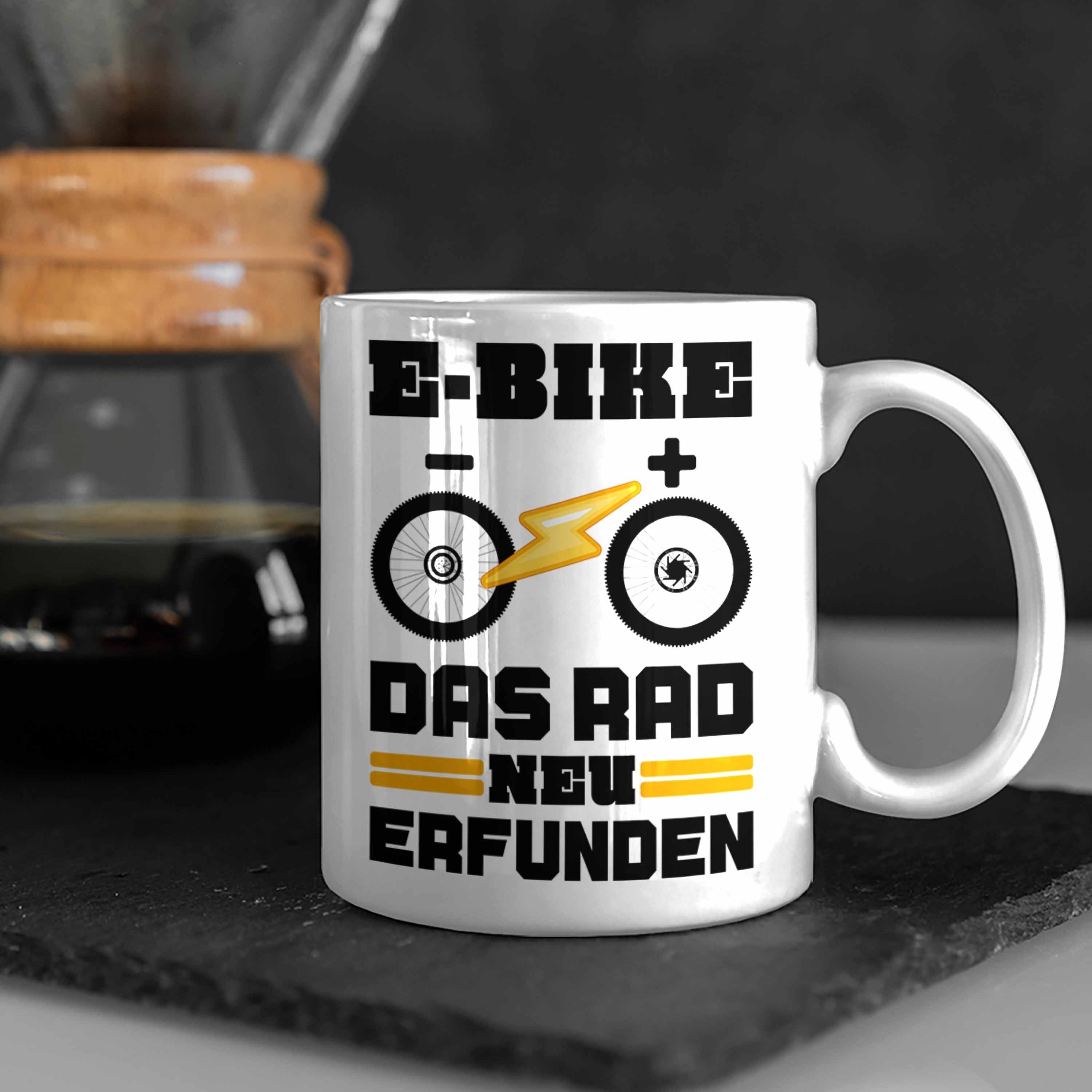 mit Lustige Geschenk Kaffeetasse Tasse Tasse Rentner Trendation Geschenke Sprüche Elektrofahrrad - Trendation Ebike E-Bike Weiss Spruch