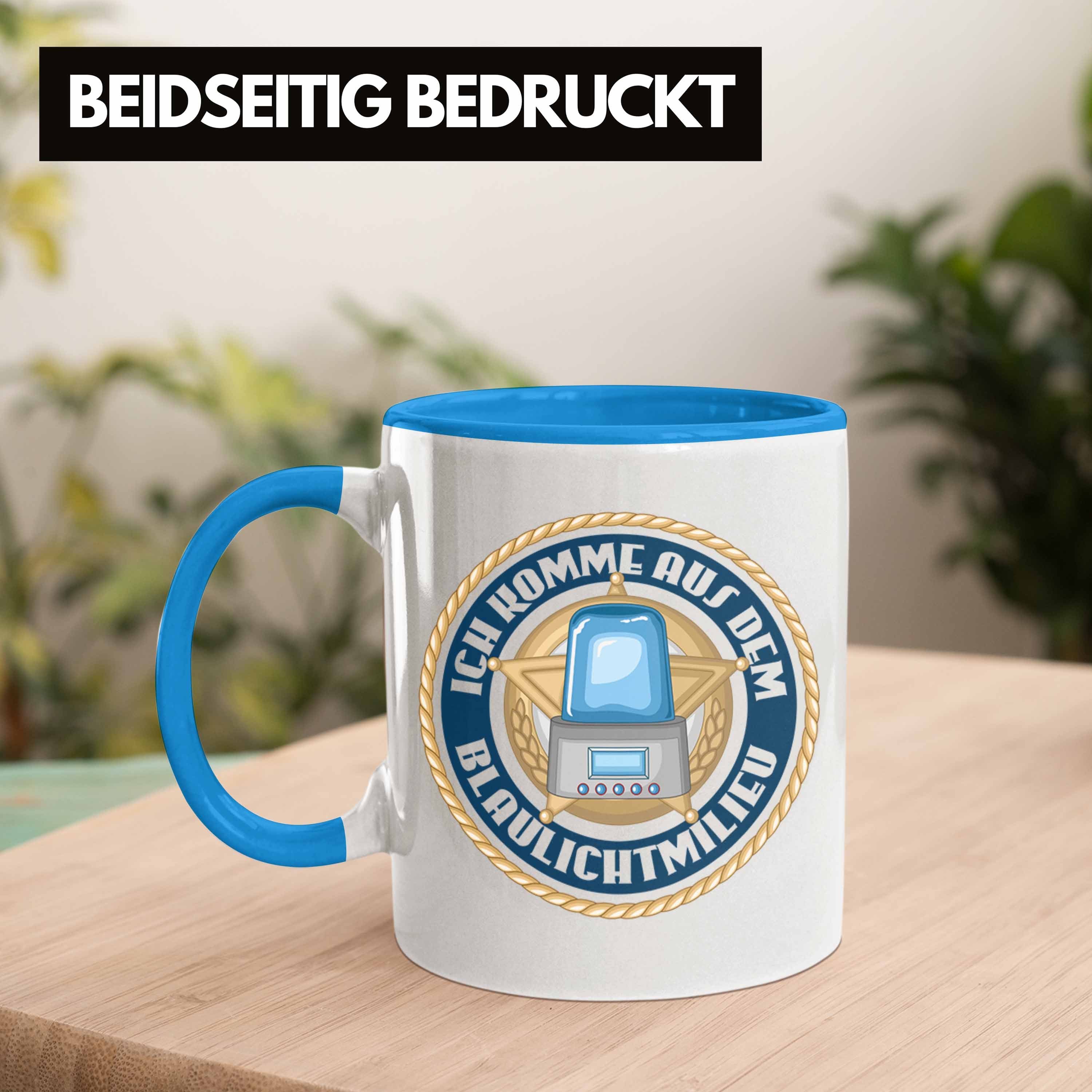 Trendation Tasse Spruch mit Polizei Trendation Geschenke Blaulichtmilieu - Lustig Polizist Tasse Männer Geschenk