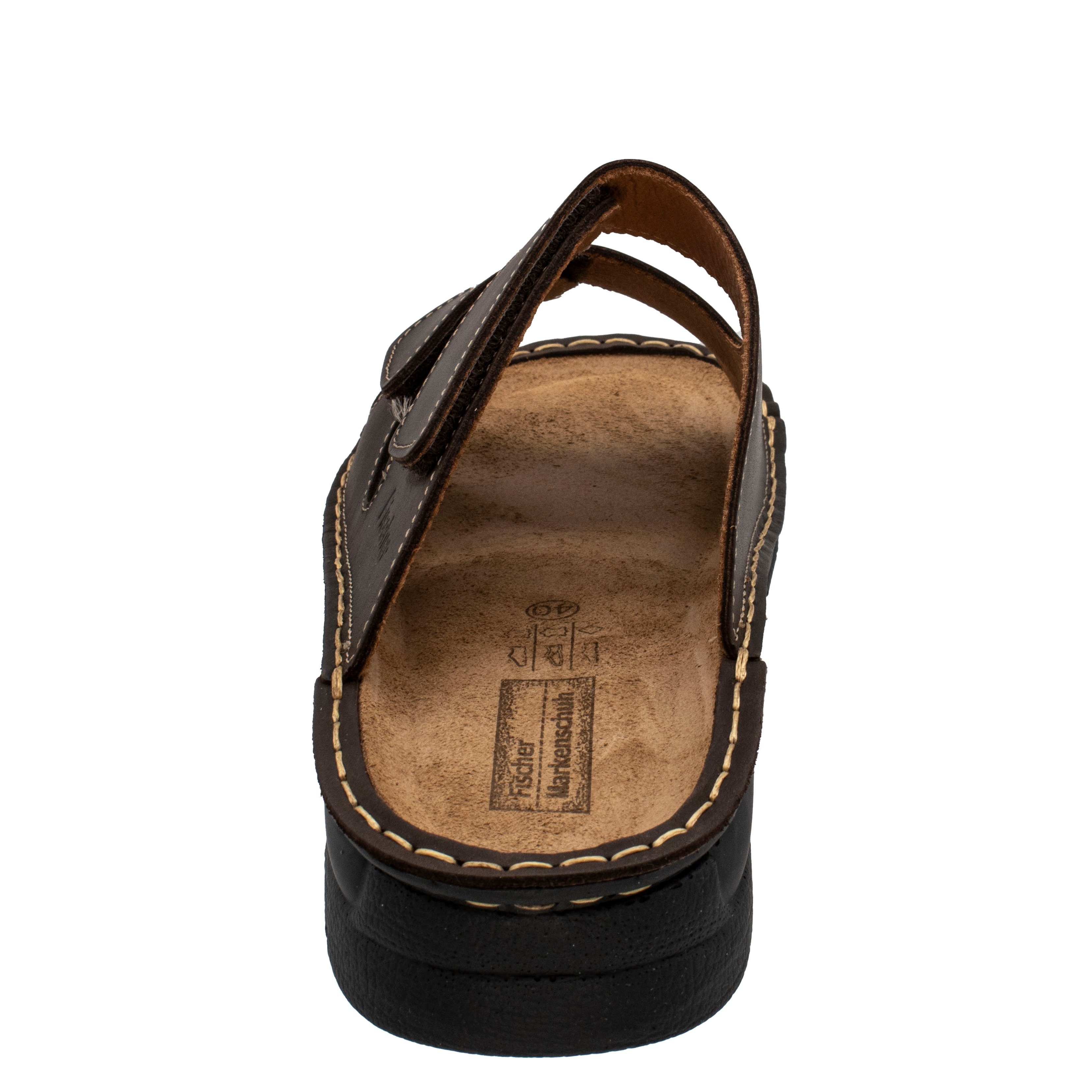 Fischer-Markenschuh Andreas Pantolette aus Nubukleder, Weite G, Ledereinlegesohle herausnehmbar