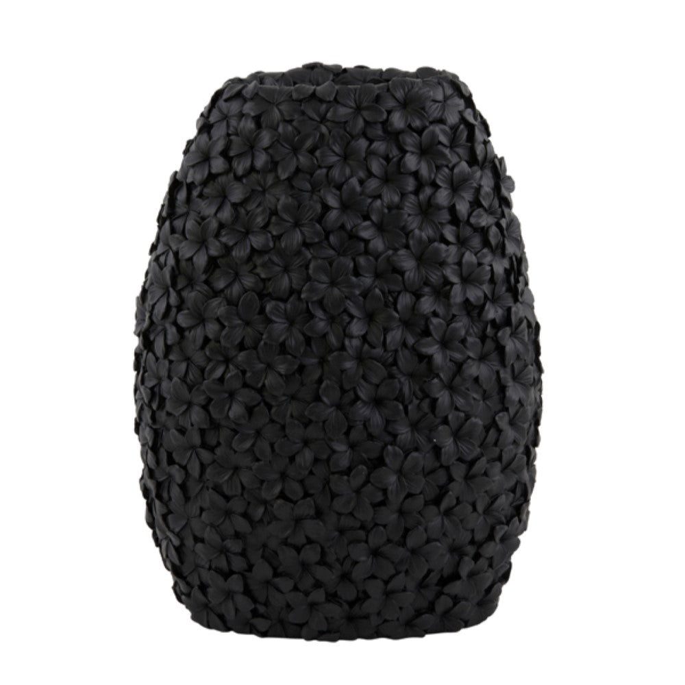 Dirk Davids Leuchten GmbH Dekovase Deko Vase Schwarz Blumen Motiv 29,5x18,5x40cm