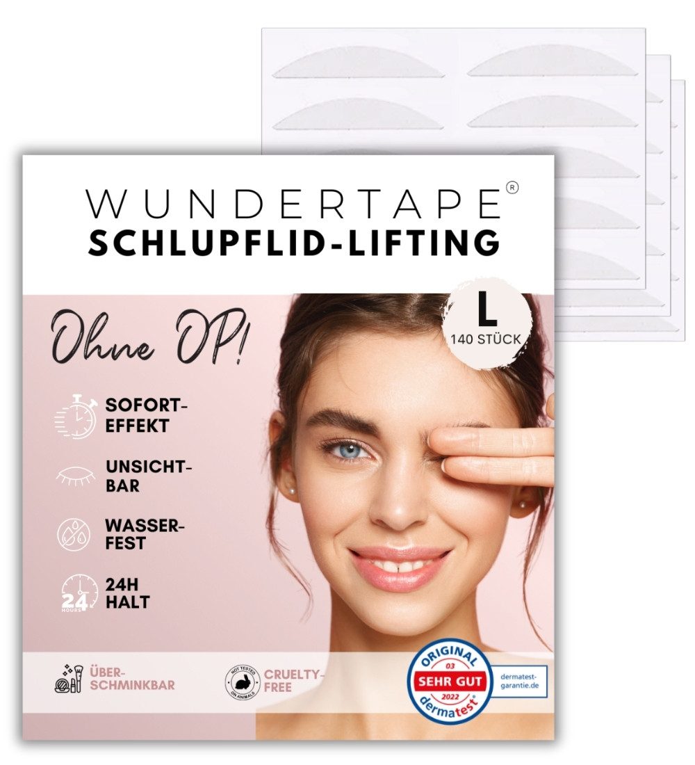 WUNDERTAPE Augenlid-Tape Wundertape Schlupflider Stripes für Augenlid-Lifting ohne OP (Packung, 144-St) unsichtbar, Schlupflid Tape, Schlupflider Stripes unsichtbar