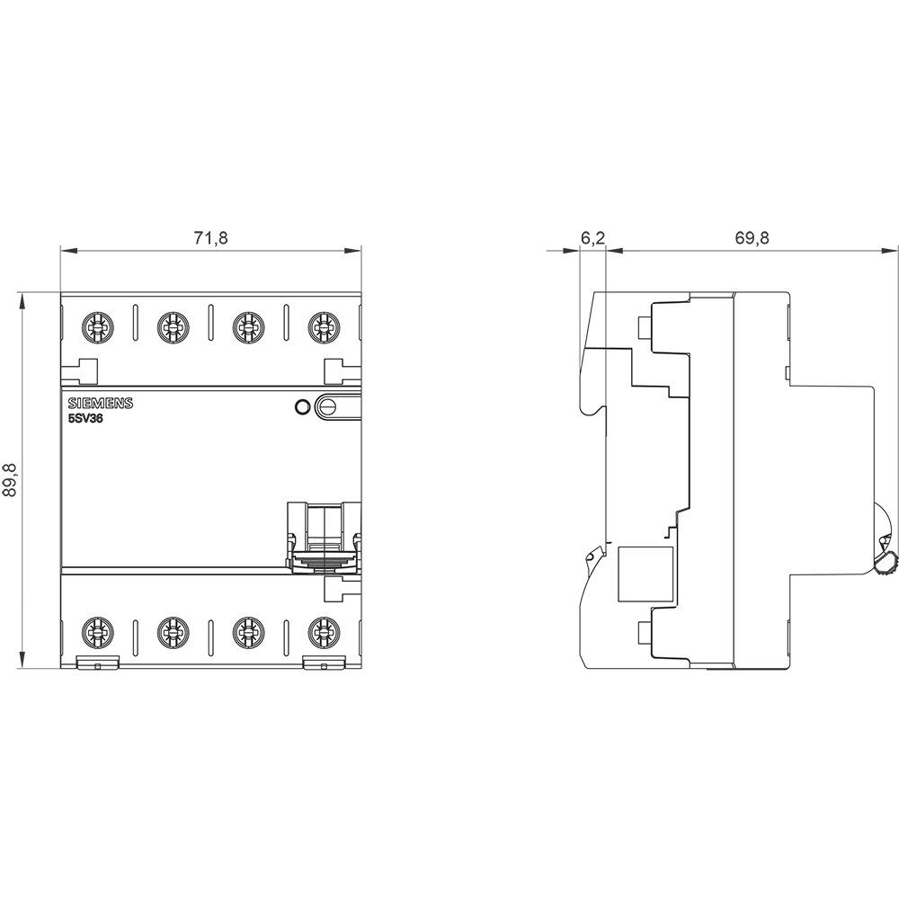 SIEMENS Sicherheitsrelais Siemens 5SV36444 5SV3644-4 FI-Schutzschalter B 4polig 40 A 0.3 A 40