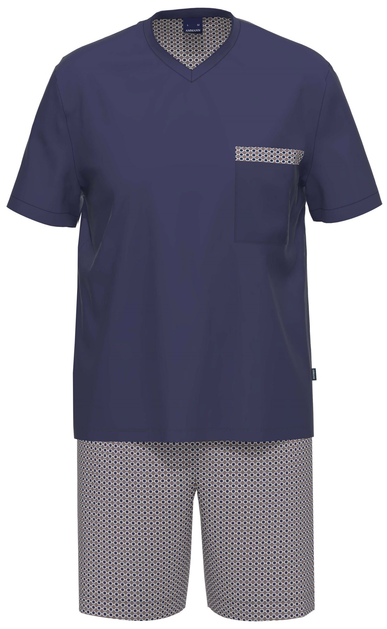 Ammann Schlafanzug Herren Pyjama kurz (2 tlg) Baumwolle günstig online kaufen