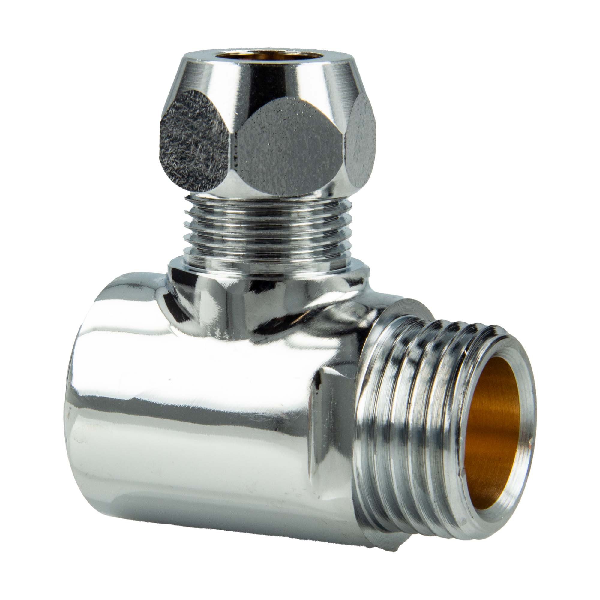 tecuro Gewindefitting 2-Wege Verteiler T-Stück 1/2 IG x Ø 10 mm Quetsche x 1/2 AG