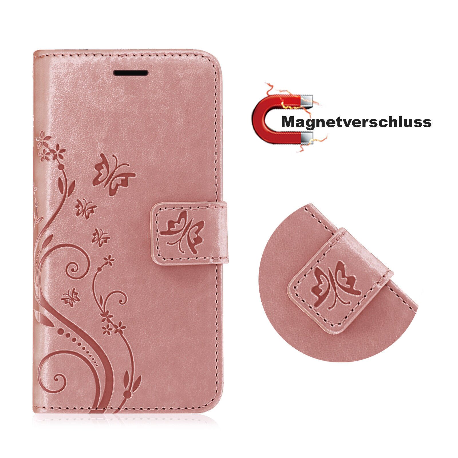 betterfon Handyhülle Handytasche für Samsung Galaxy A22 5G Klapphülle, Bookstyle-Hülle: Magnetverschluss 3 Kartenfächer & Standfunktion
