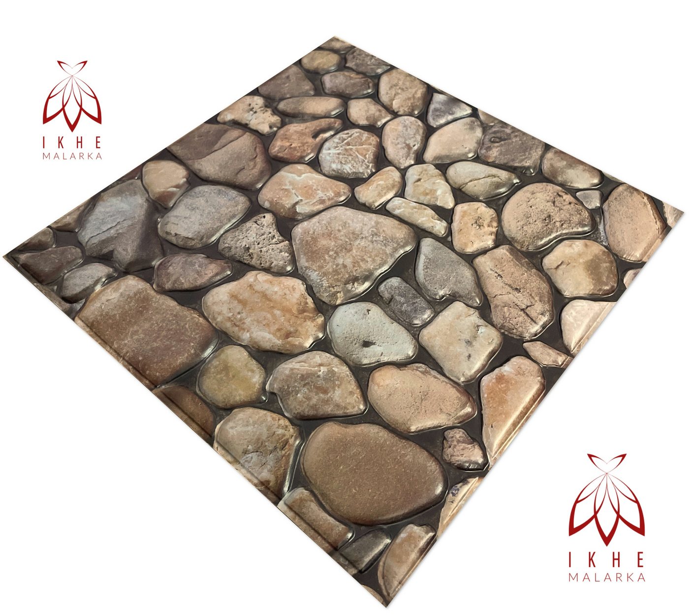 Thumbnail - IKHEMalarka 3D Wandpaneel Tapeten 3D Paneele PVC Schaum SELBSTKLEBEND, BxL: 30,00x30,00 cm, 0,09 qm, Tapete mit Steinopt...