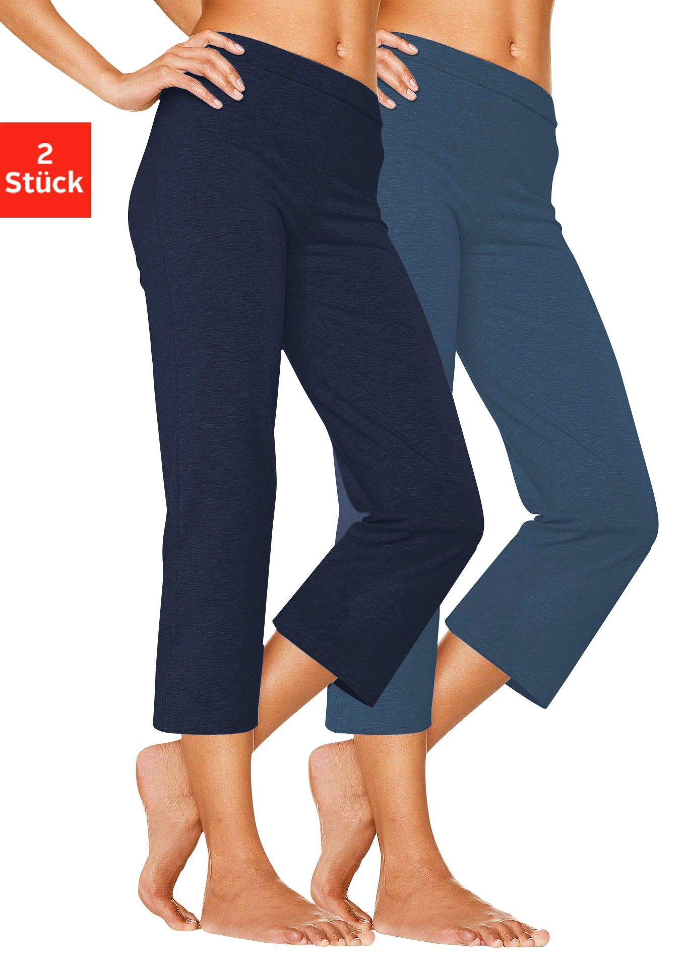 Vivance Active by Lascana Caprihose (2er-Pack) mit Gummibund, Loungewear
