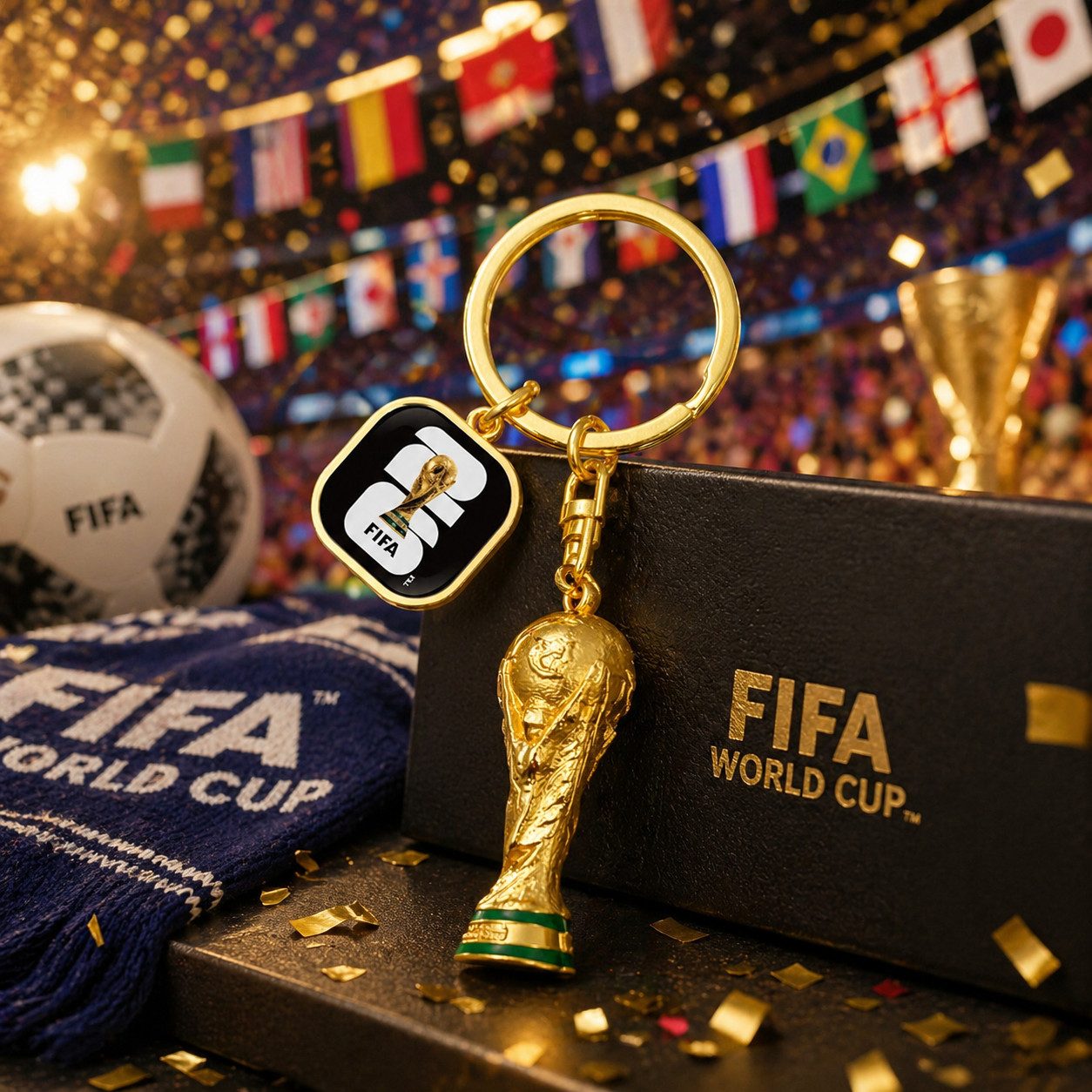 Wagon International Schlüsselanhänger mit Gravur Offizieller FIFA WM 2026 Schlüsselanhänger