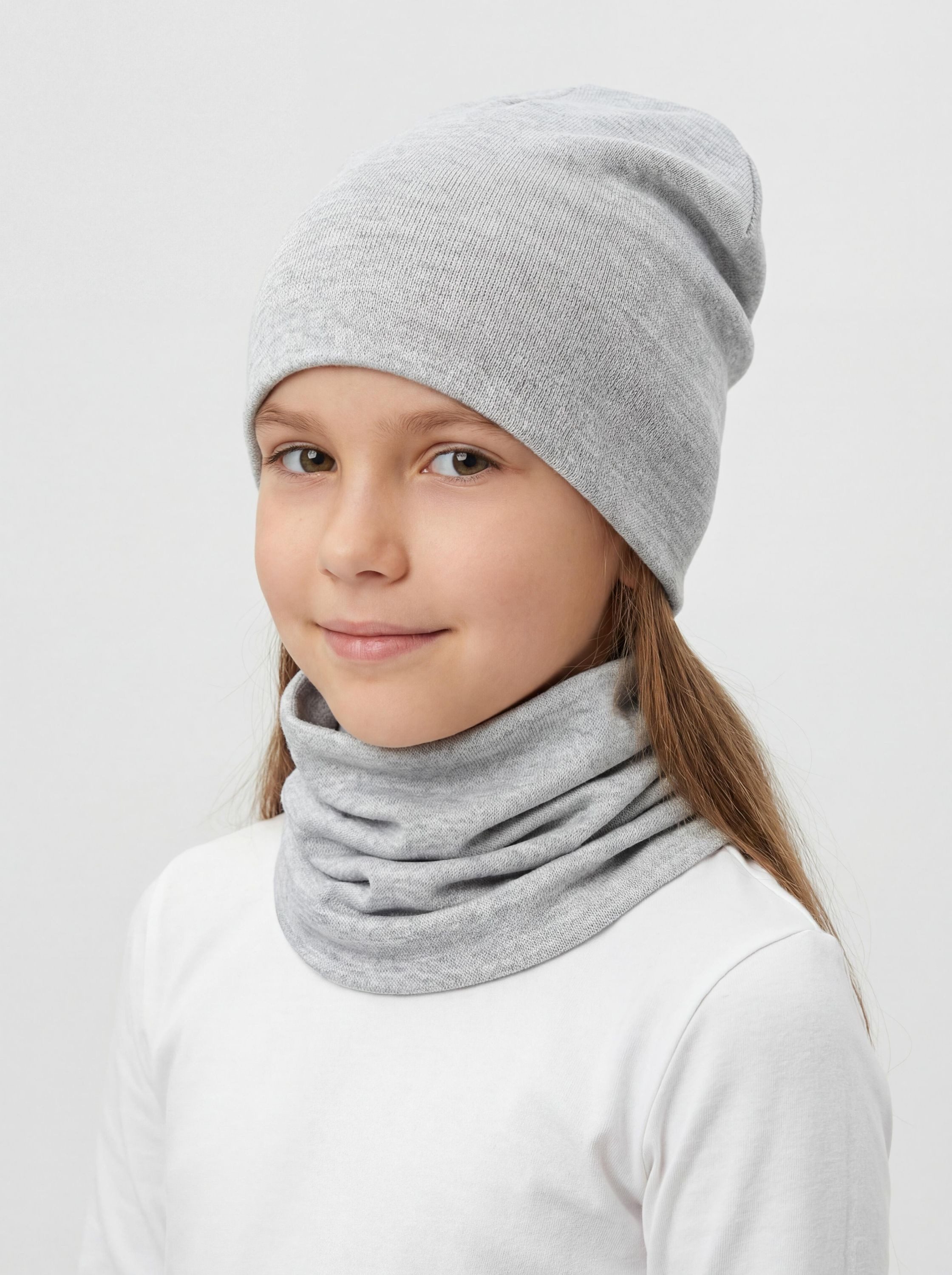 TupTam Beanie Kinder Beanie Mütze Schlauchschal Set aus Jersey und Rippstoff