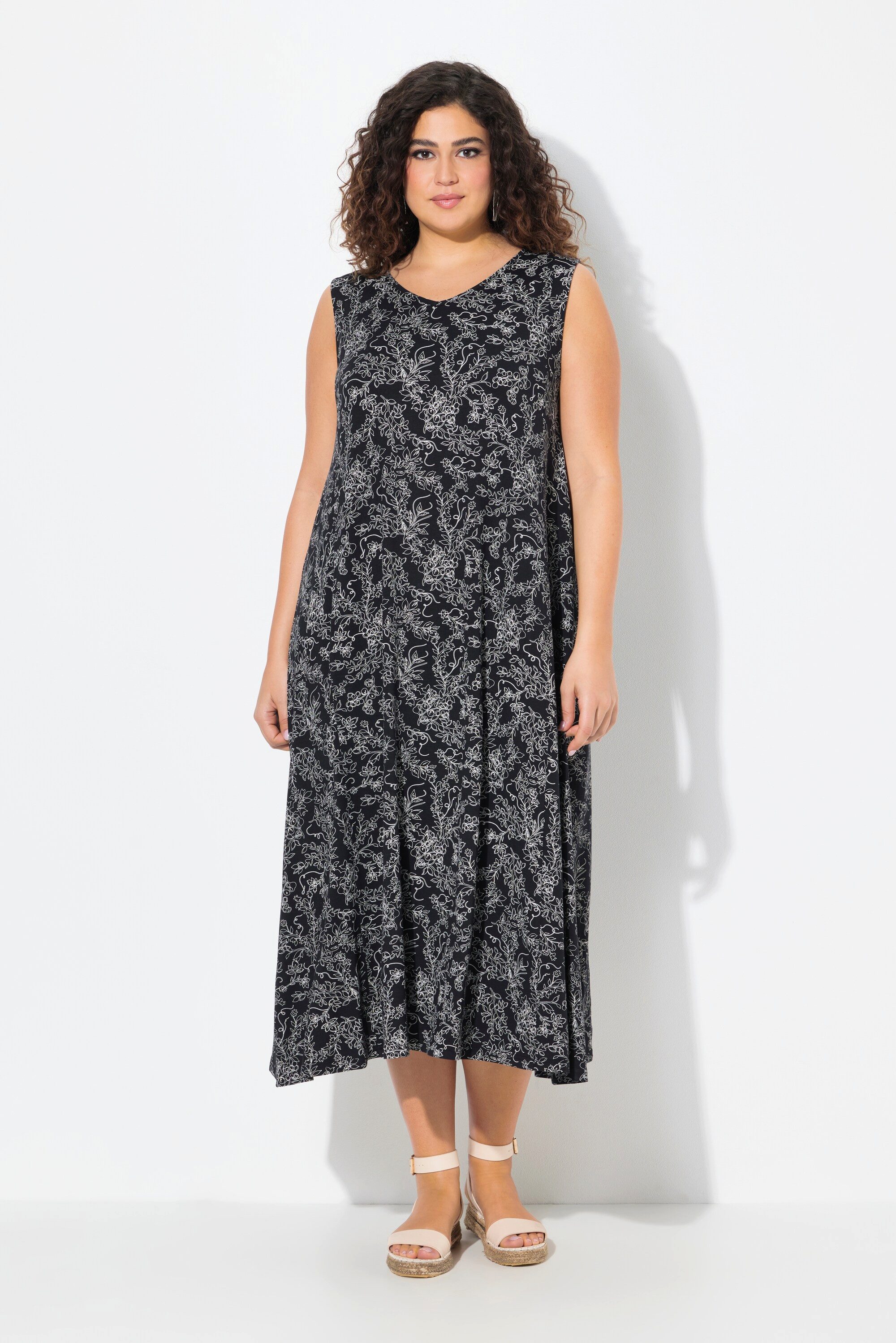 Ulla Popken Maxikleid Maxikleid gemustert A-Linie günstig online kaufen