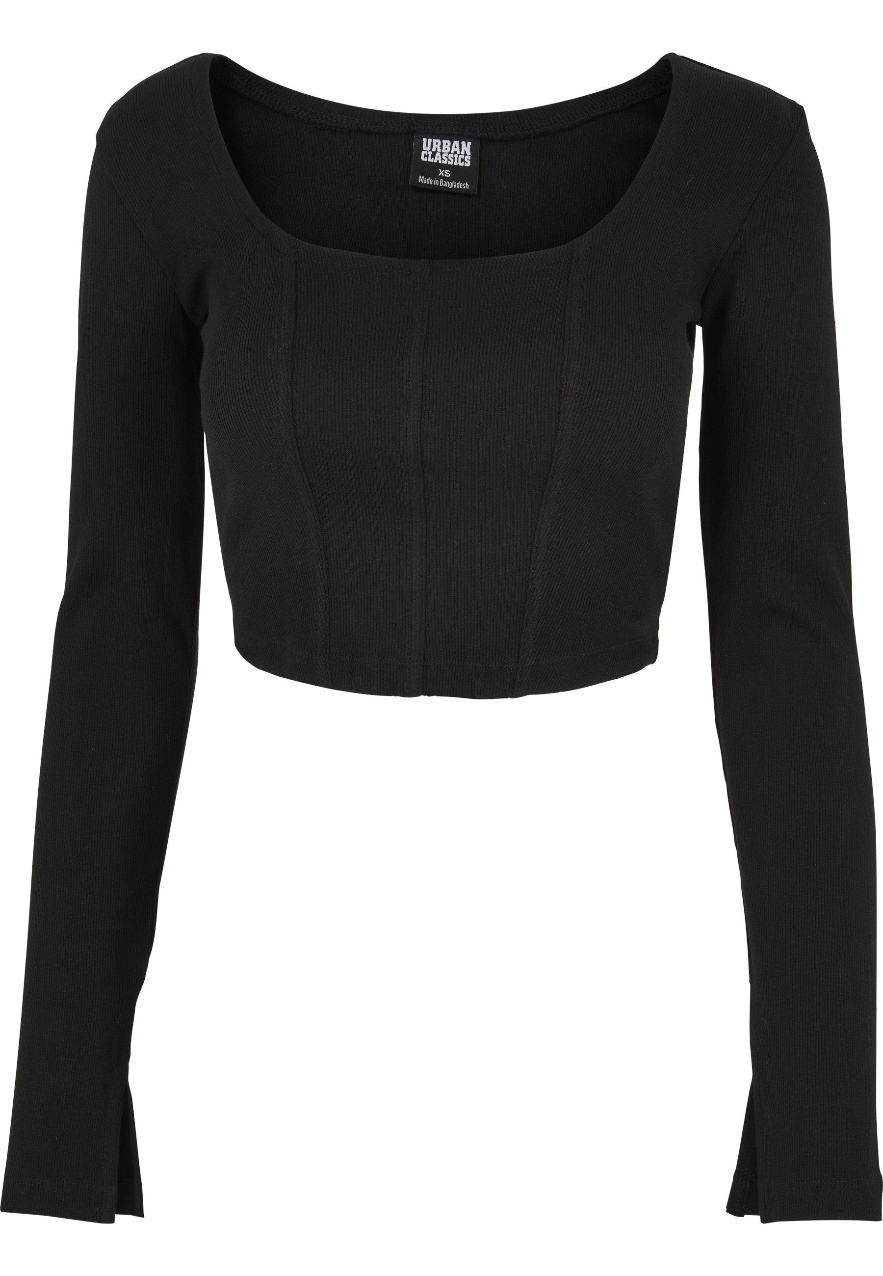 Langarmshirt Urban Classics Damen Ladies Short Rib Corsage Longsleeve