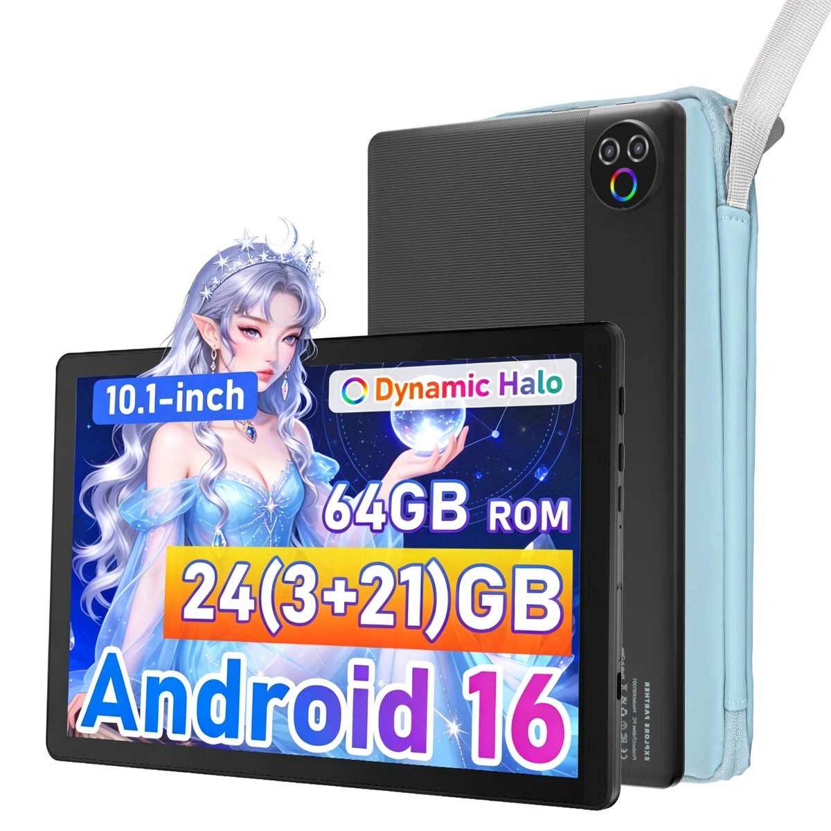 Happybe 10 Zoll 64GB, Android 15/16, WiFi 6, mit Tasche Tablet (10", 64 GB, Android 16, WiFi, Leistungsstark & komplett: mit …