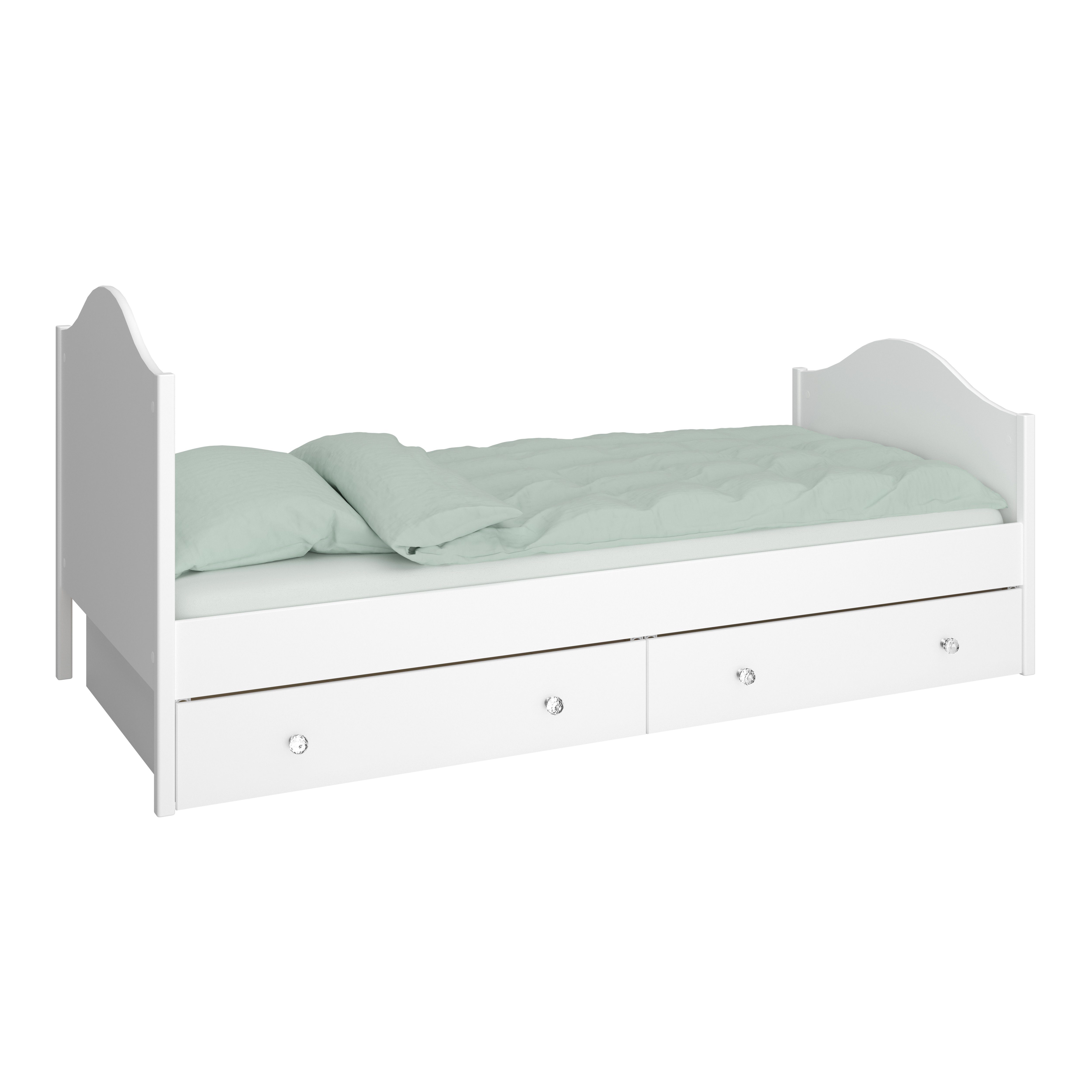 ebuy24 Bett »Florence Bett 90x190 cm mit 2 Schubladen weiss Lac«