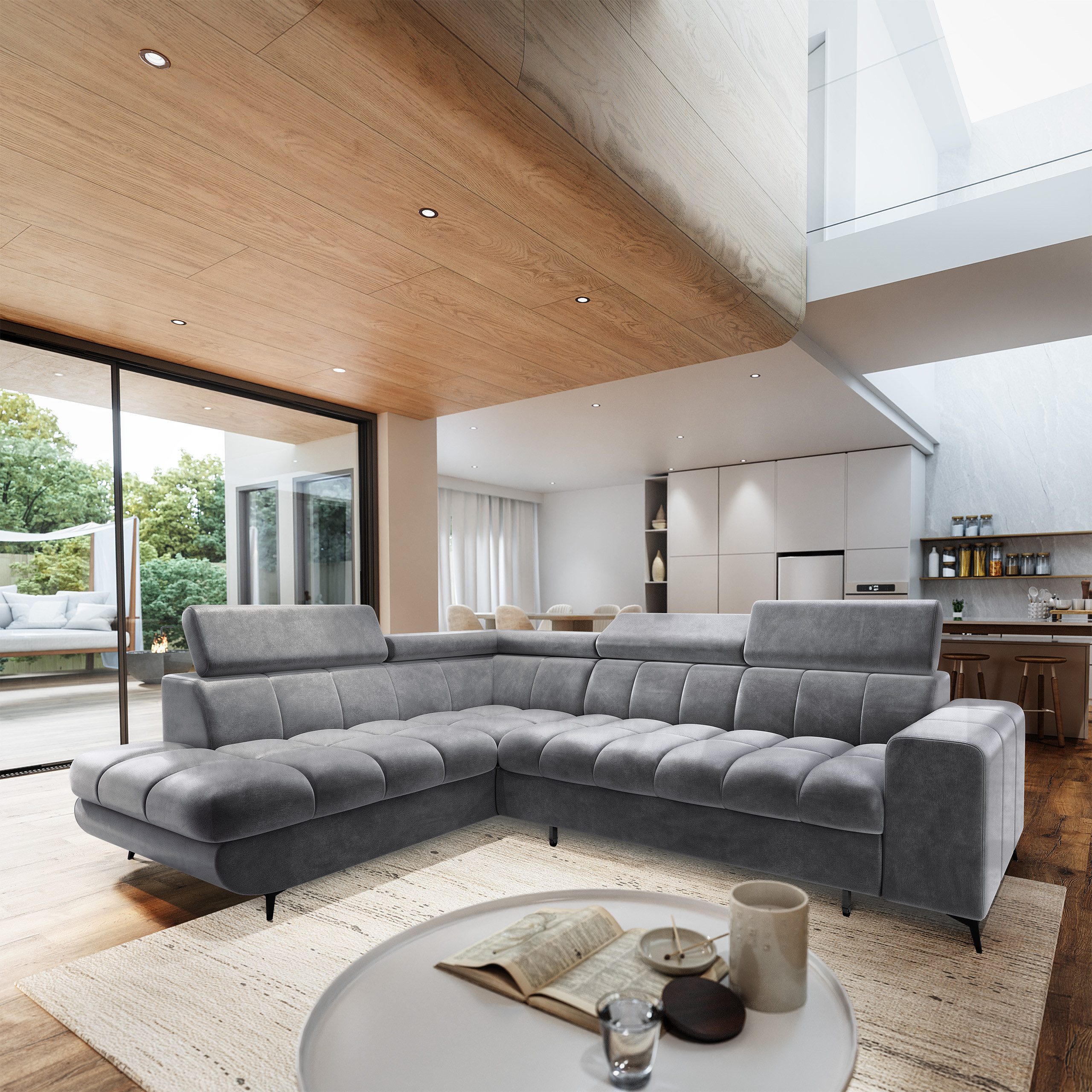 Masseno Ecksofa MORIVA mit Schlaffunktion L-Form, Sofa mit Bettkasten