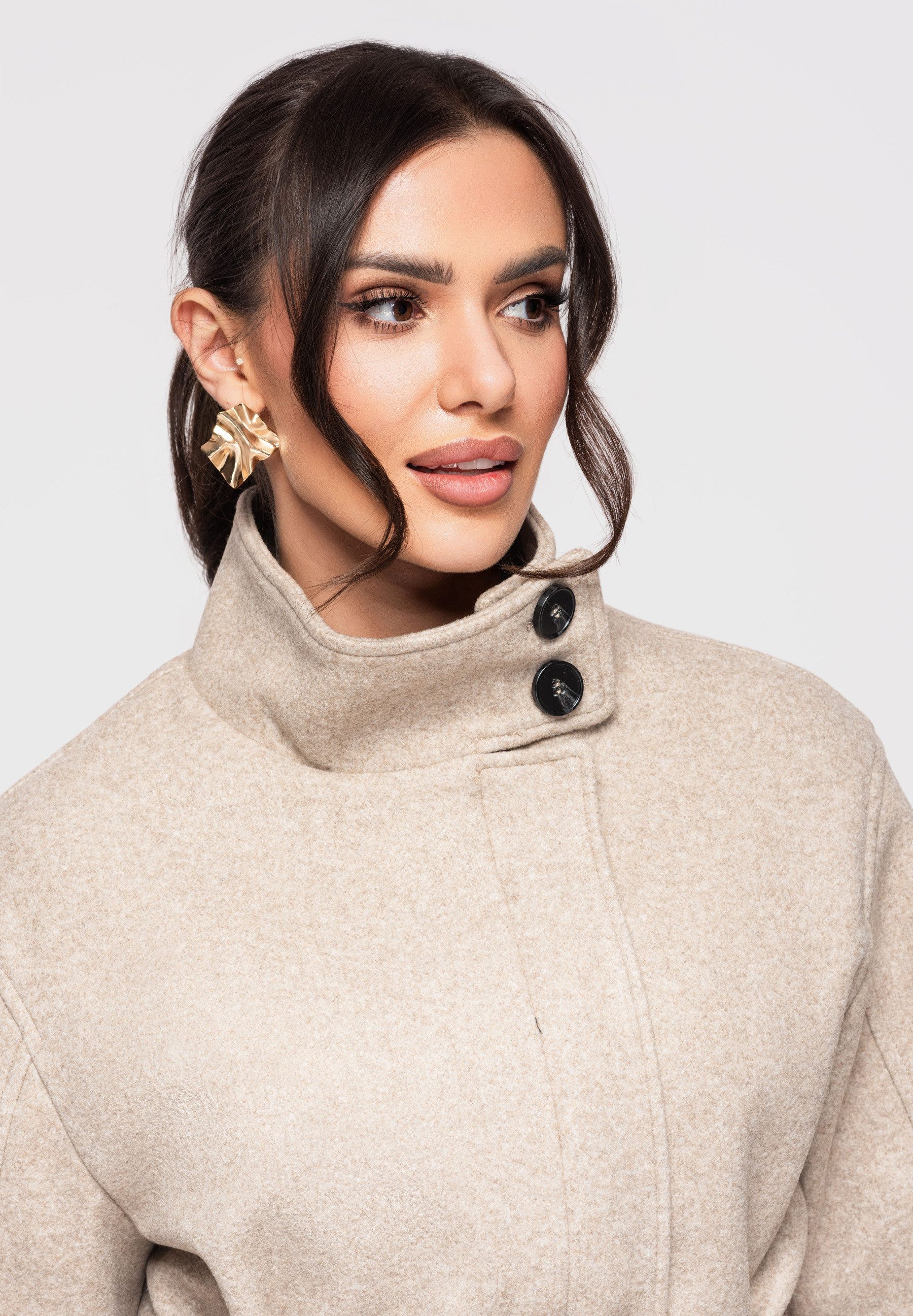 OMBRE Hemdjacke Damenjacke in kürzerer Länge mit leicht ausgestellter Silho günstig online kaufen