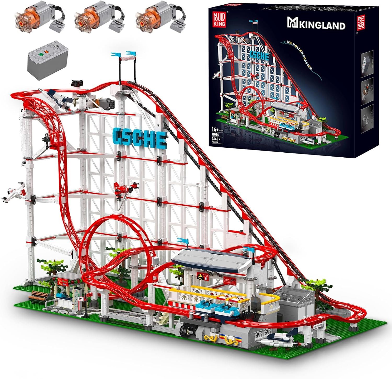 Mould King Mould King 11014 Achterbahn Roller Coaster Klemmbausteine [3646 Teile] Konstruktions-Spielset, (3646 St)