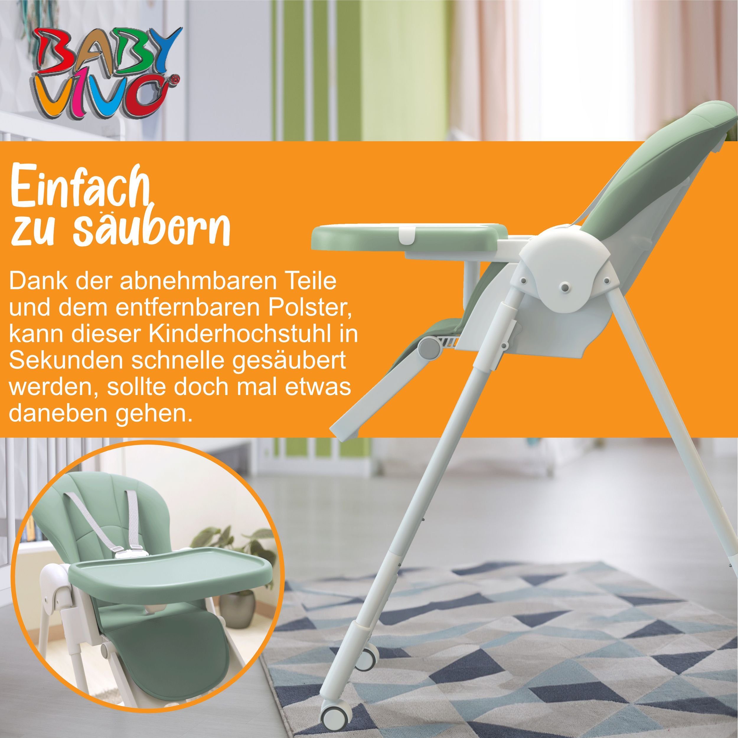 in Design Tippy Kunststoff Hochstuhl - Vivo Kinderhochstuhl Baby aus Coolmint