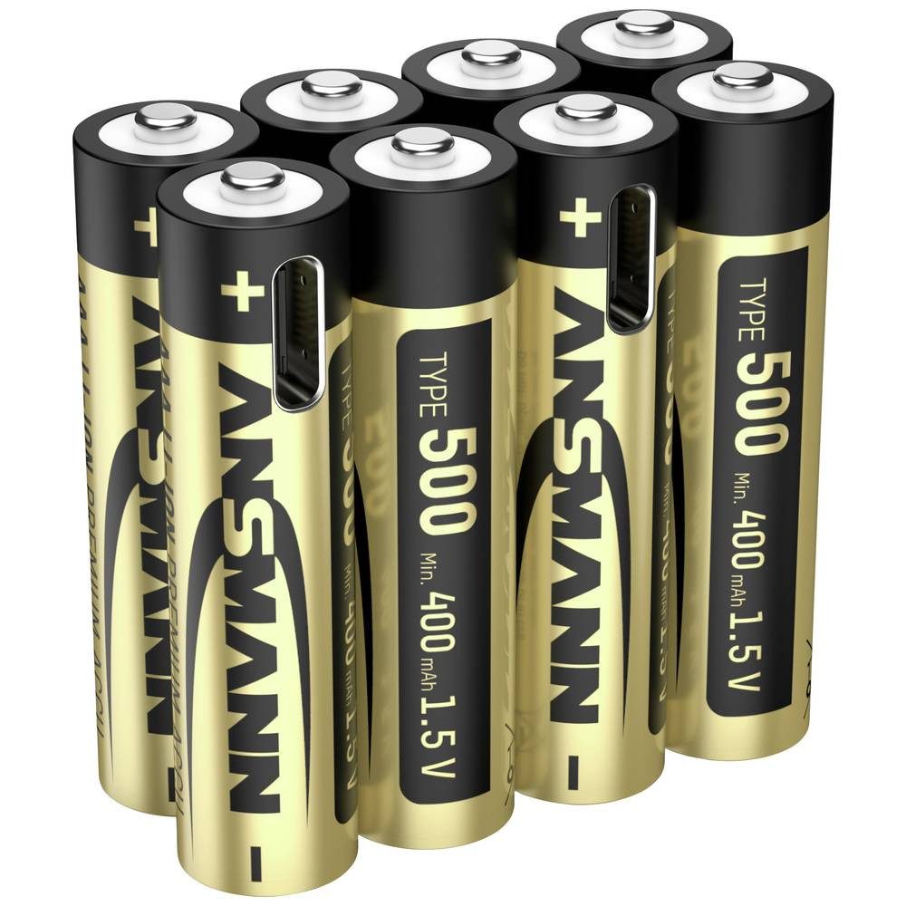 ANSMANN AG Premium Li-Ion Akkus 1.5V Micro AAA Typ 500 min. 400 mAh 8er 1311-0031 Akku
