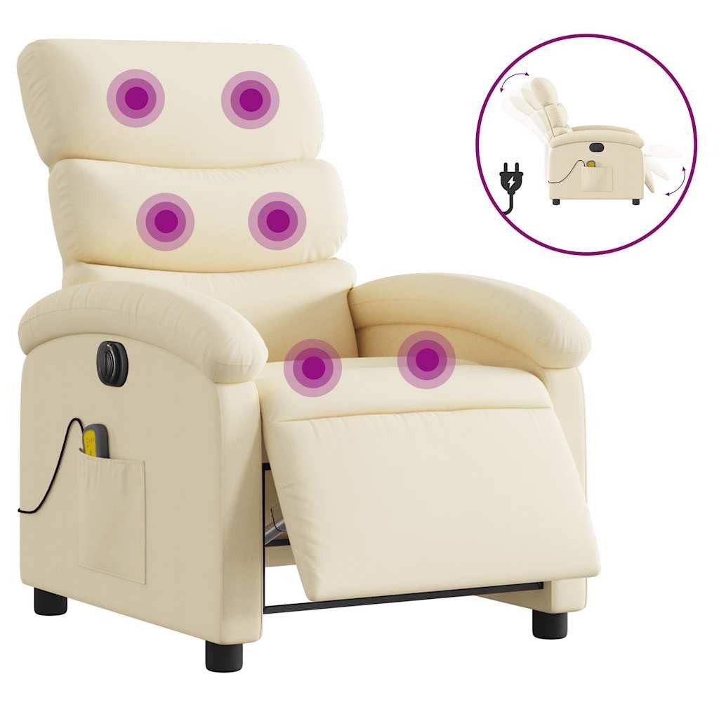 vidaXL Sessel Massagesessel Elektrisch Creme Stoff günstig online kaufen