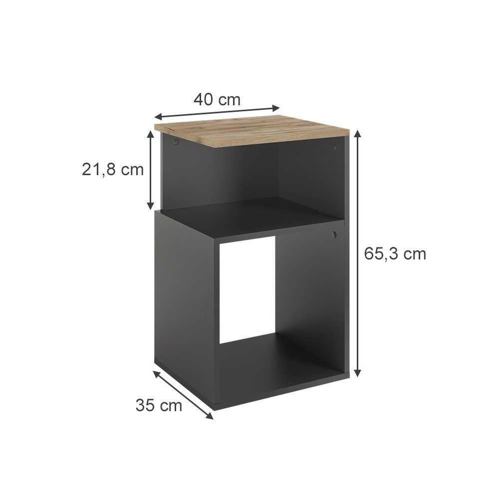 Vicco Nachtschrank Elios, Anthrazit/Goldkraft Eiche, 40 günstig online kaufen
