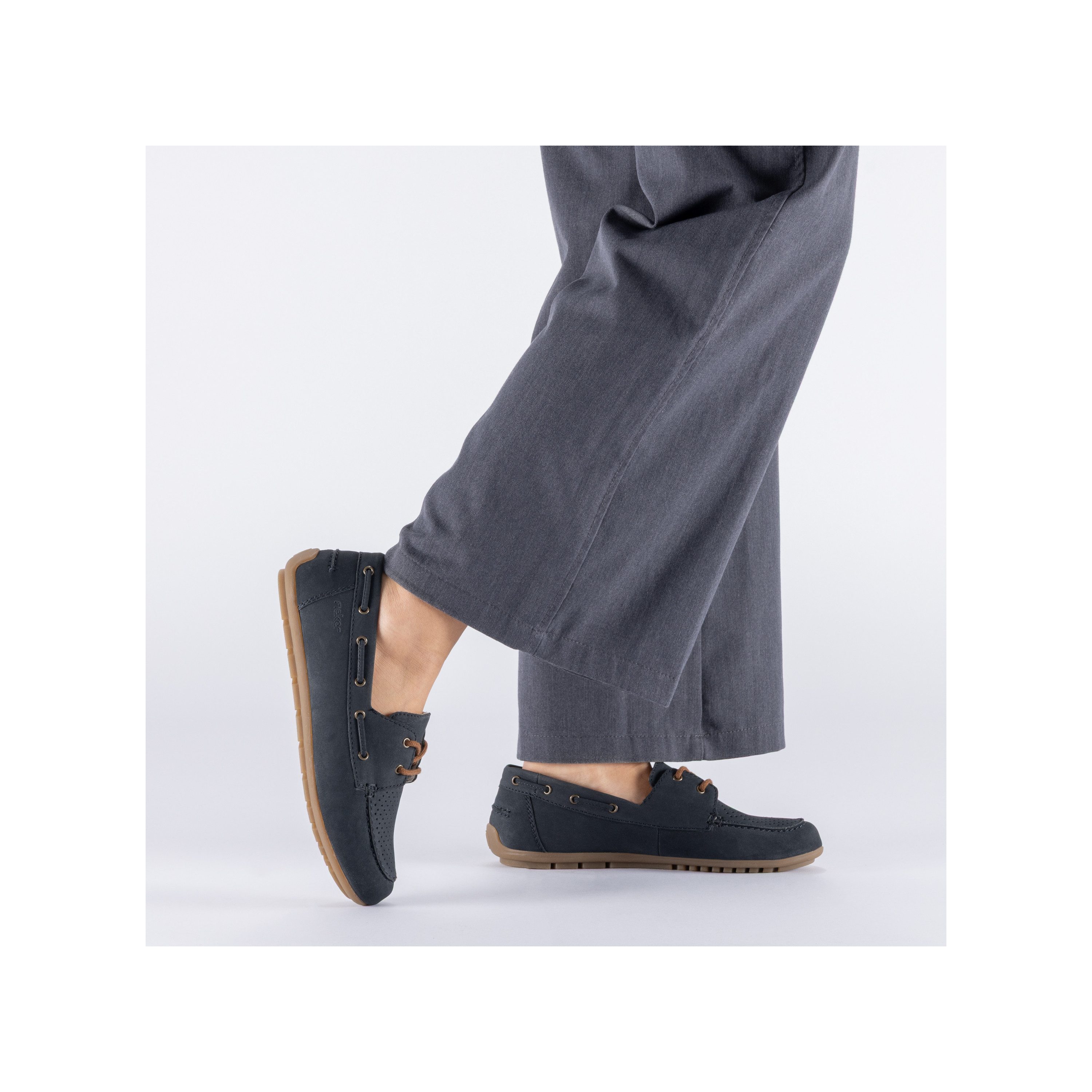 Rieker Bootsschuh Mokassin, Schnürschuh, Halbschuh mit weicher Innensohle