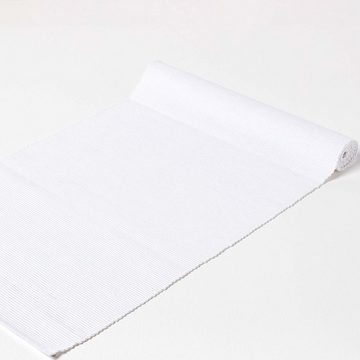 Homescapes Tischläufer Tischläufer aus 100% Baumwolle, weiß