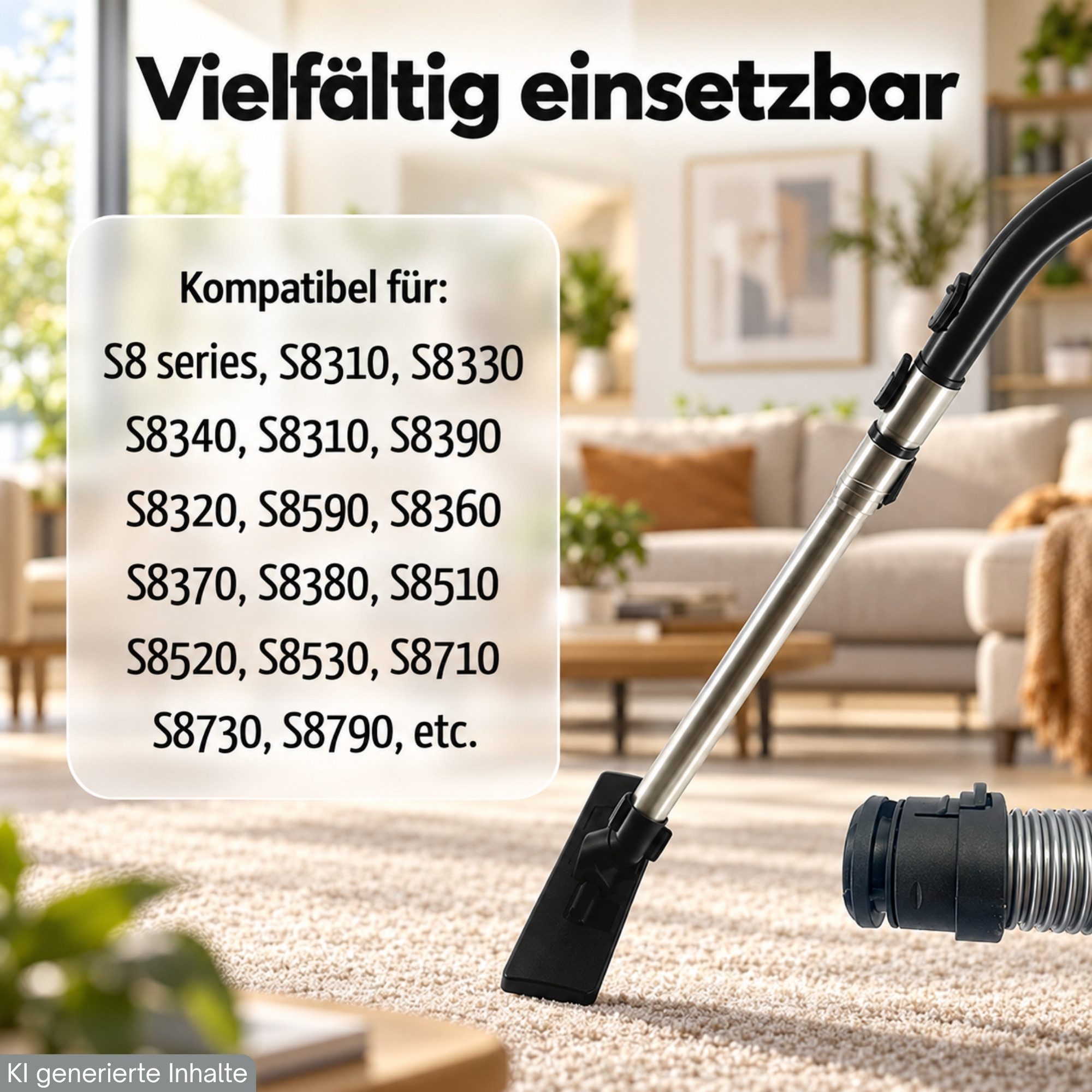 Maxorado Staubsaugerdüsen-Set Rohr Staubsauger Bodendüse Schlauch Griff für Miele S8 S8000 C3 SBD, Zubehör für Miele PowerLine Silence Ersatzteile Kombidüse, S8 – Bild 3 von 5